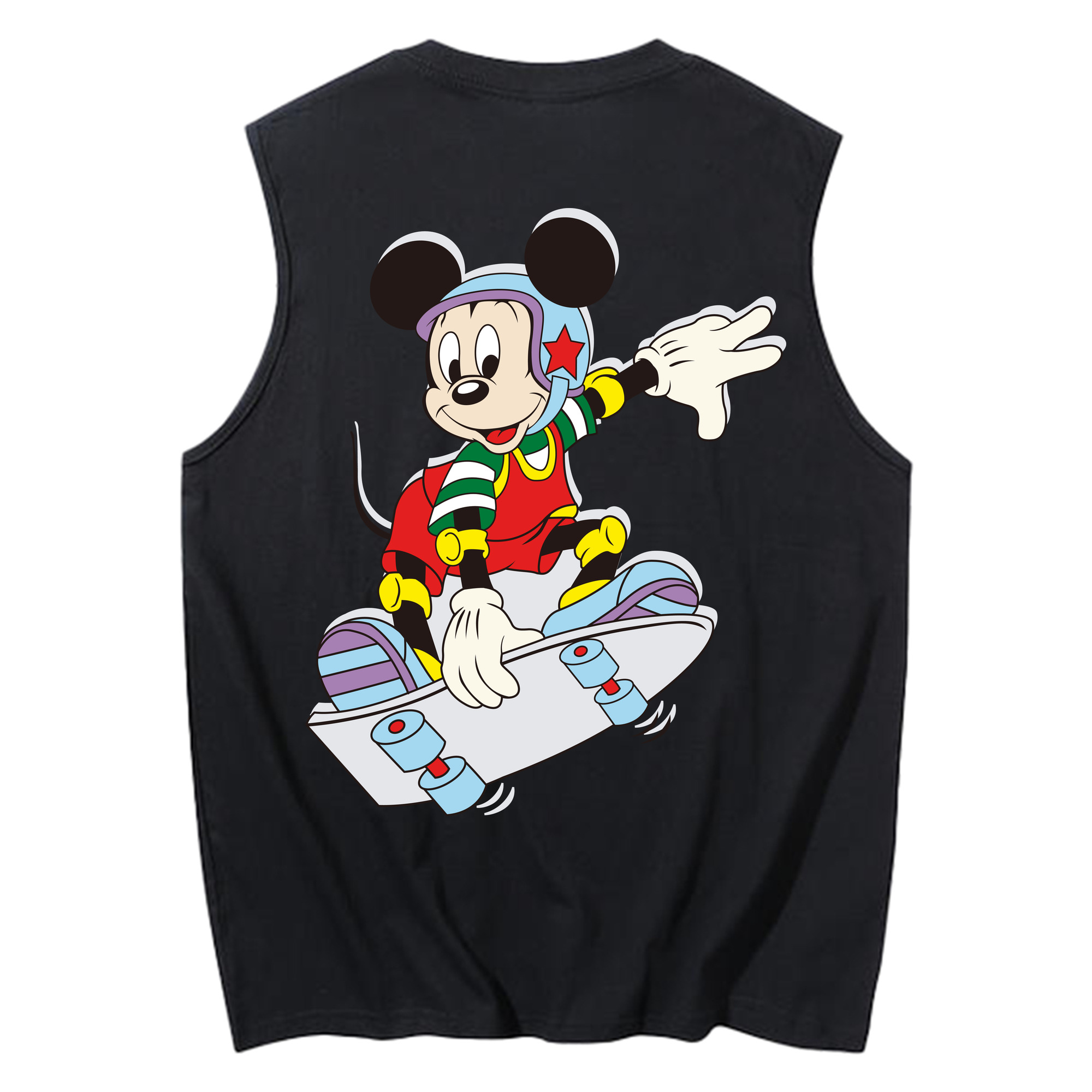 ミッキーマウス Mickey Mouse コットン100％タンクトップ（背面プリント）