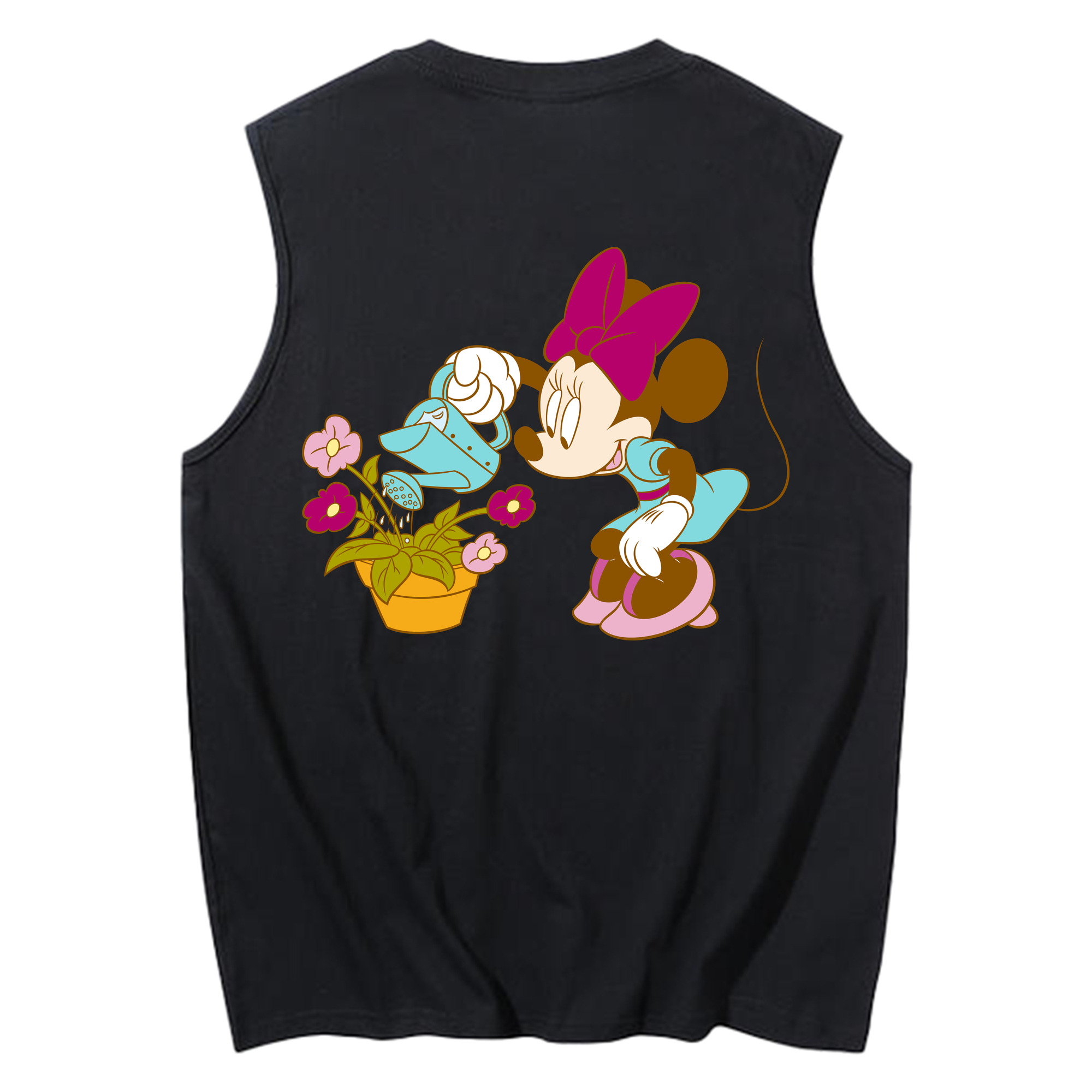ミッキーマウス Mickey Mouse コットン100％タンクトップ（背面プリント）