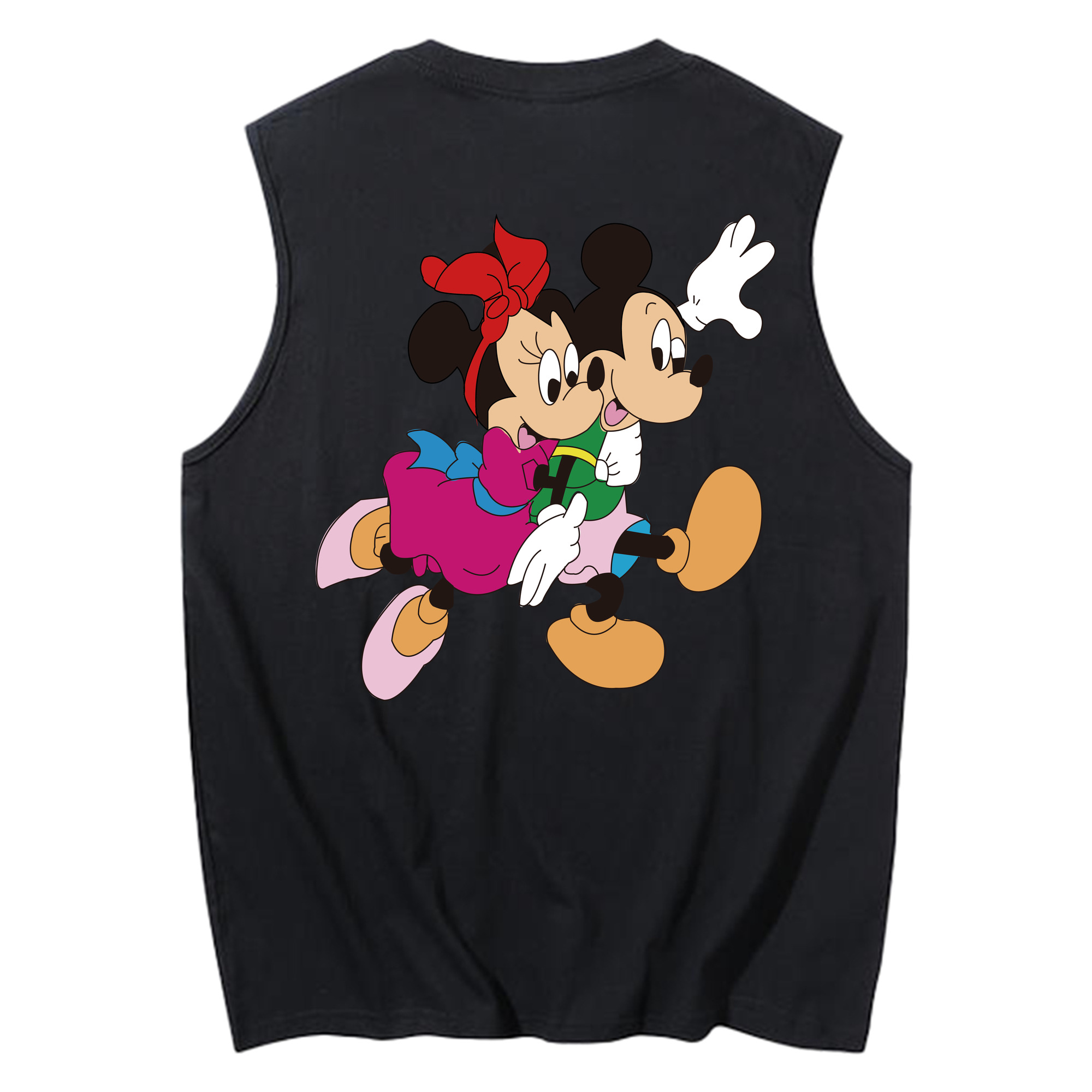 ミッキーマウス Mickey Mouse コットン100％タンクトップ（背面プリント）