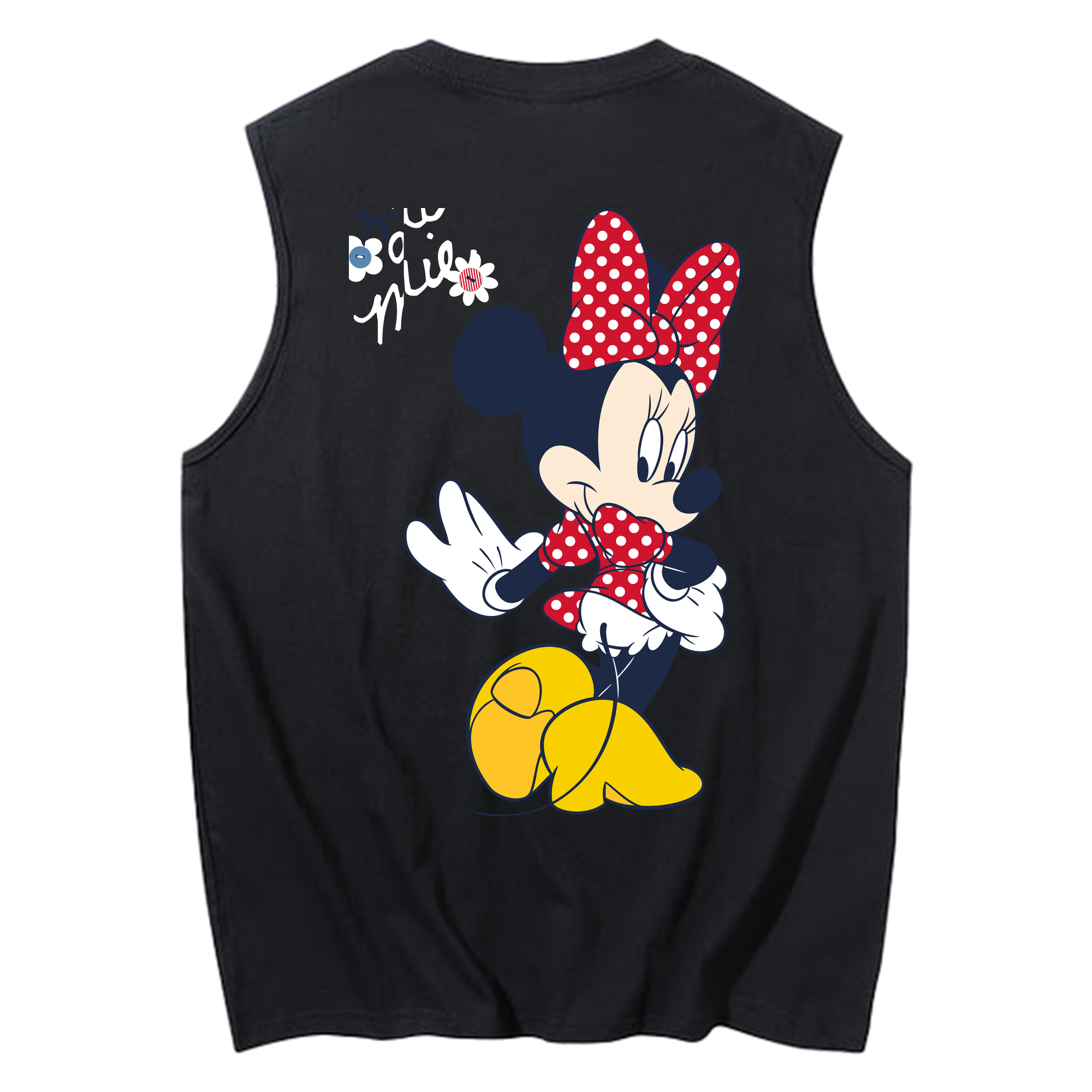 ミッキーマウス Mickey Mouse コットン100％タンクトップ（背面プリント）