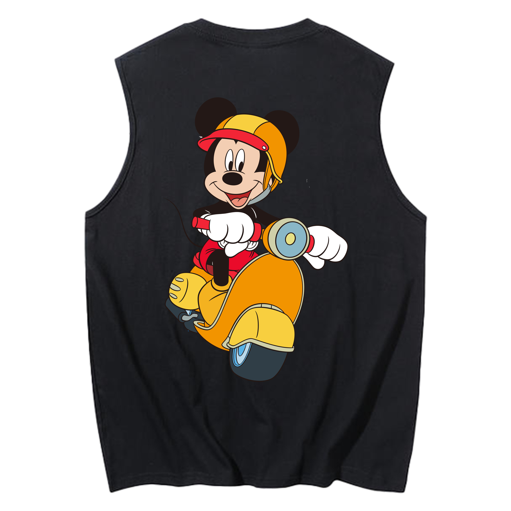 ミッキーマウス Mickey Mouse コットン100％タンクトップ（背面プリント）