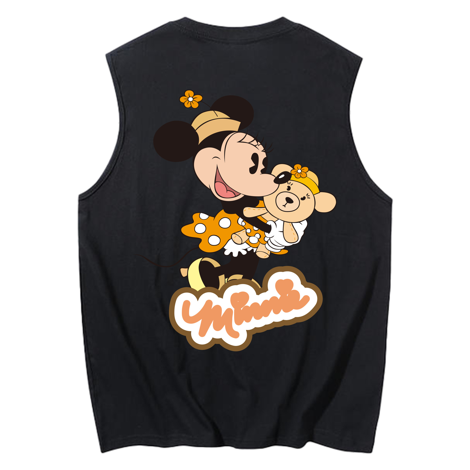 ミッキーマウス Mickey Mouse コットン100％タンクトップ（背面プリント）