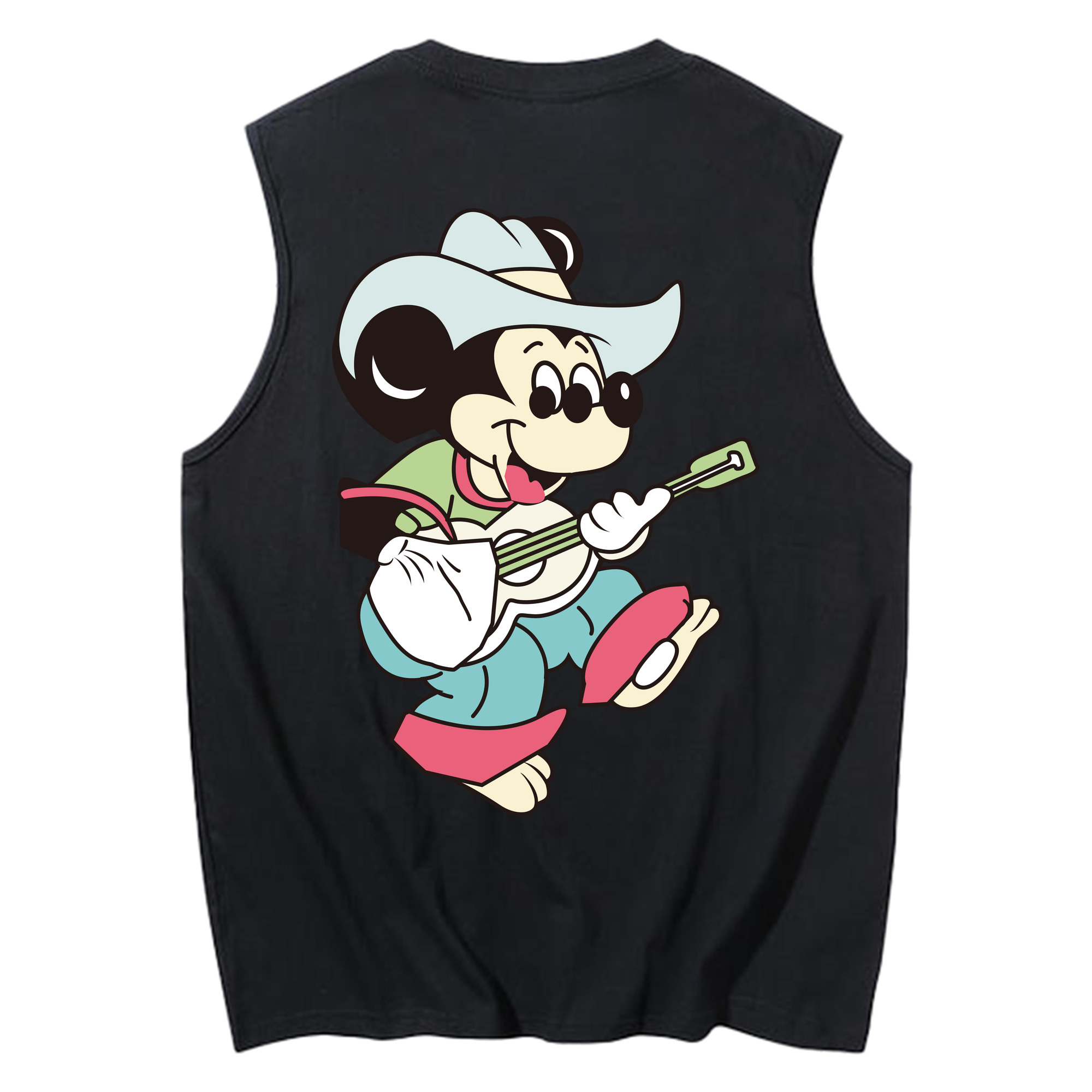 ミッキーマウス Mickey Mouse コットン100％タンクトップ（背面プリント）