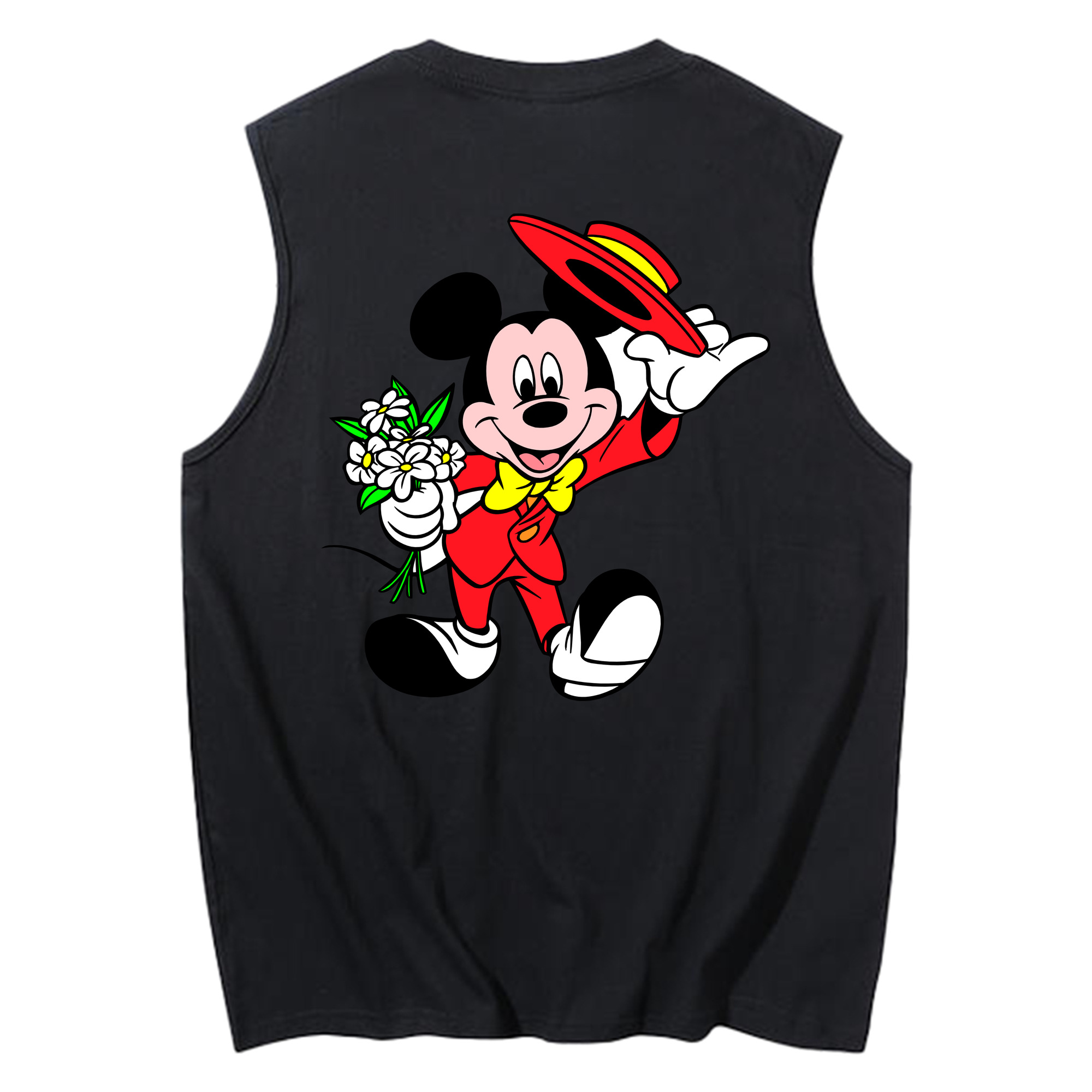 ミッキーマウス Mickey Mouse コットン100％タンクトップ（背面プリント）