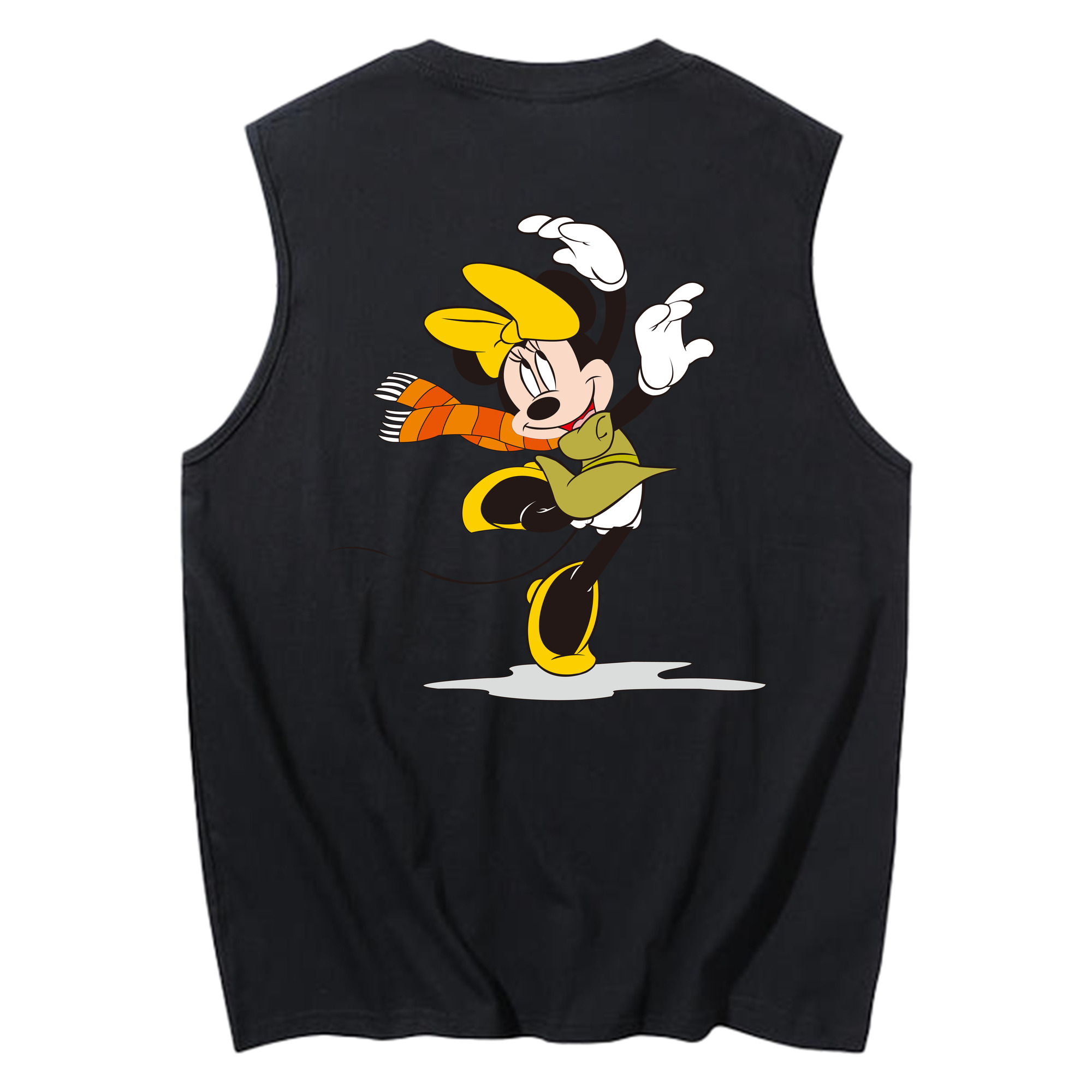 ミッキーマウス Mickey Mouse コットン100％タンクトップ（背面プリント）
