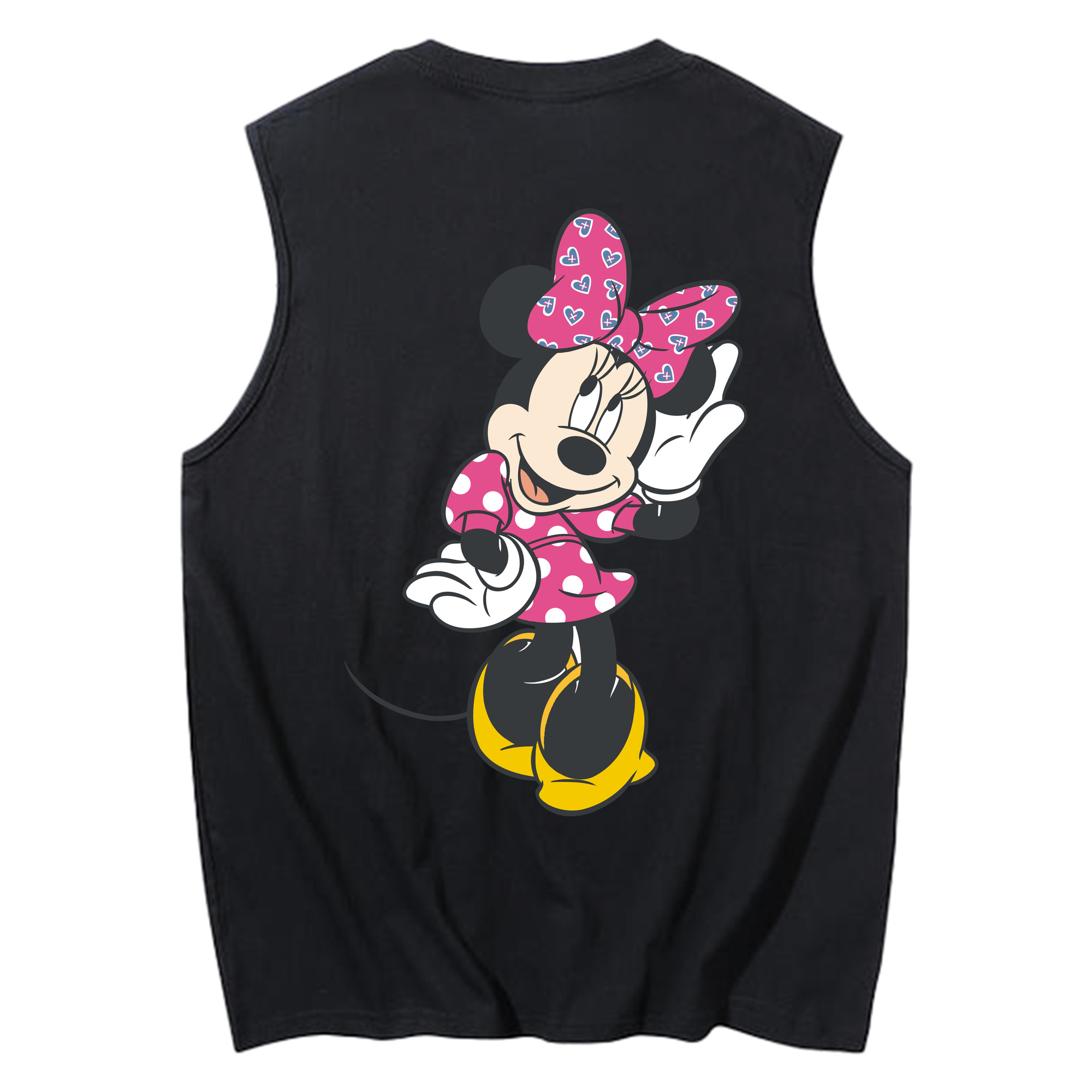 ミッキーマウス Mickey Mouse コットン100％タンクトップ（背面プリント）