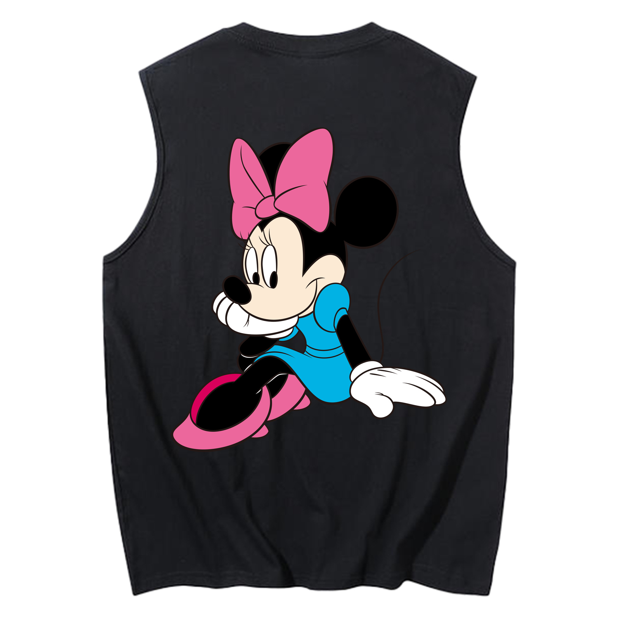 ミッキーマウス Mickey Mouse コットン100％タンクトップ（背面プリント）