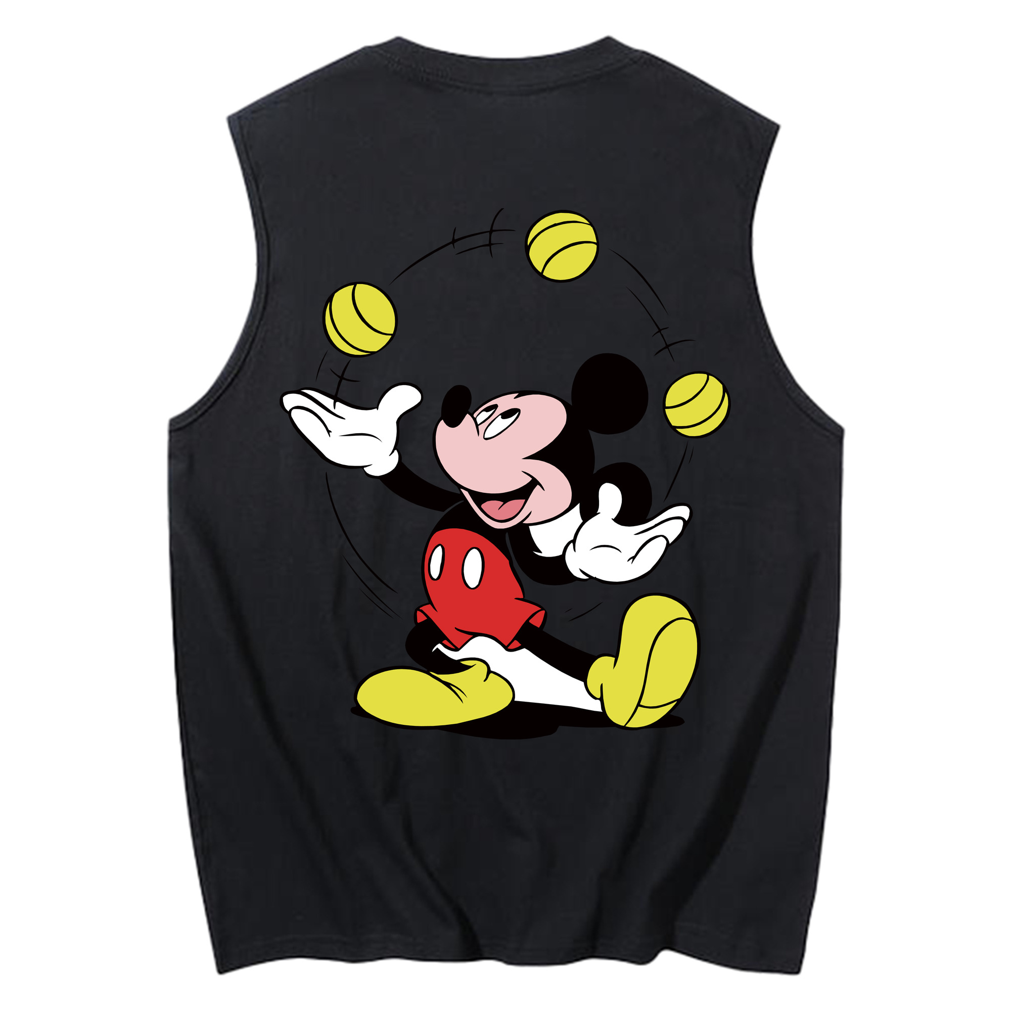 ミッキーマウス Mickey Mouse コットン100％タンクトップ（背面プリント）