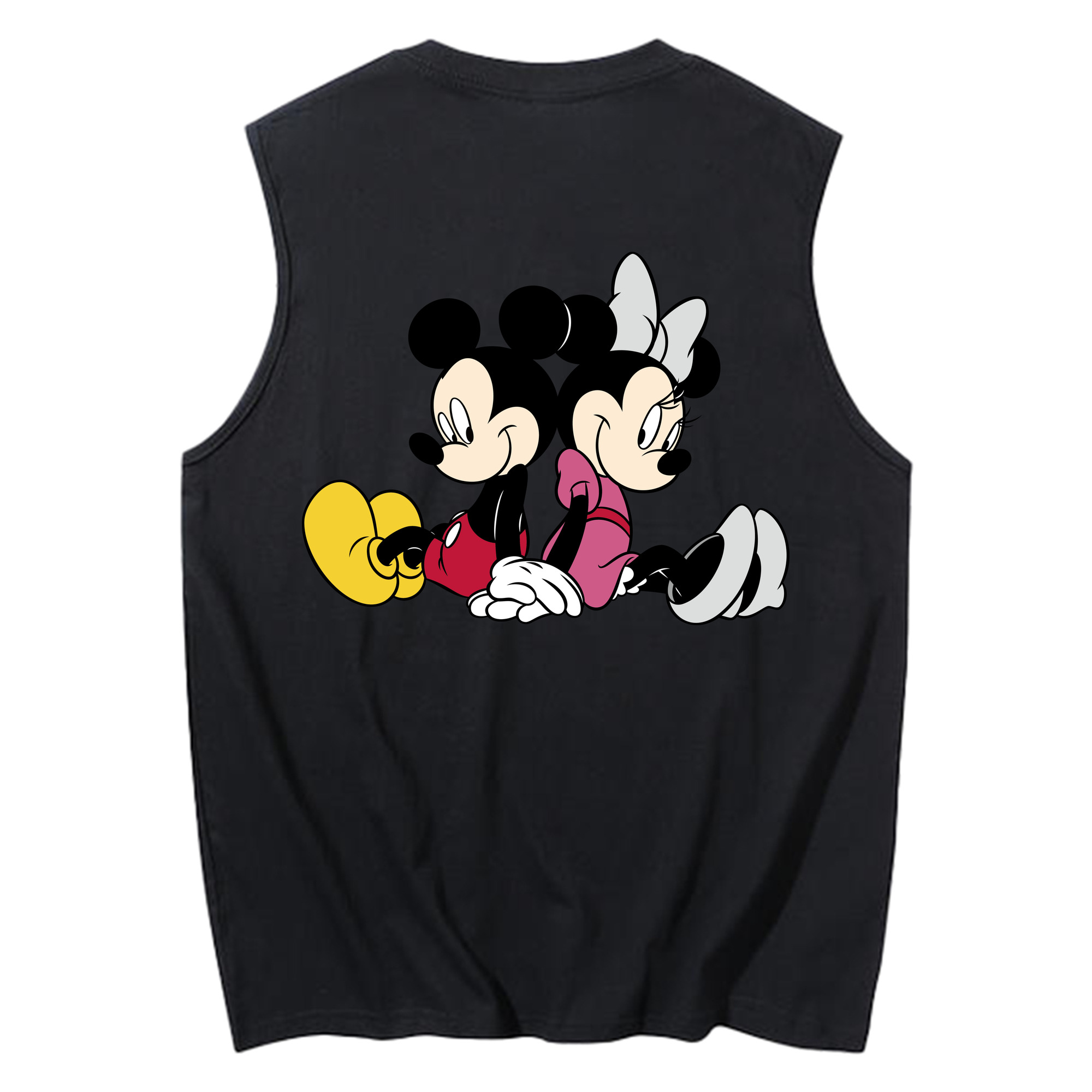 ミッキーマウス Mickey Mouse コットン100％タンクトップ（背面プリント）
