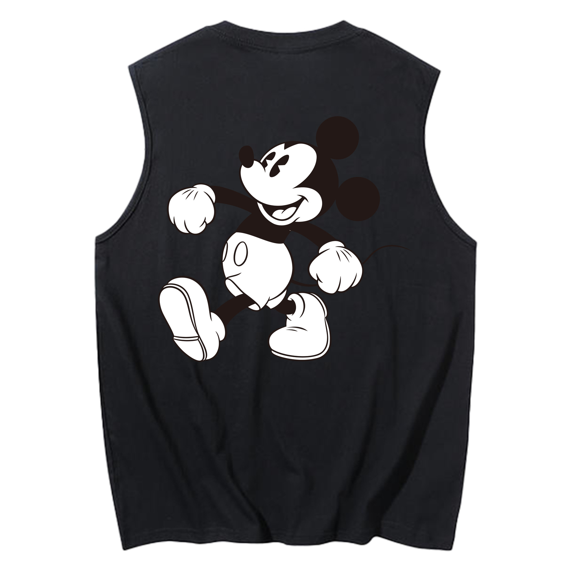 ミッキーマウス Mickey Mouse コットン100％タンクトップ（背面プリント）