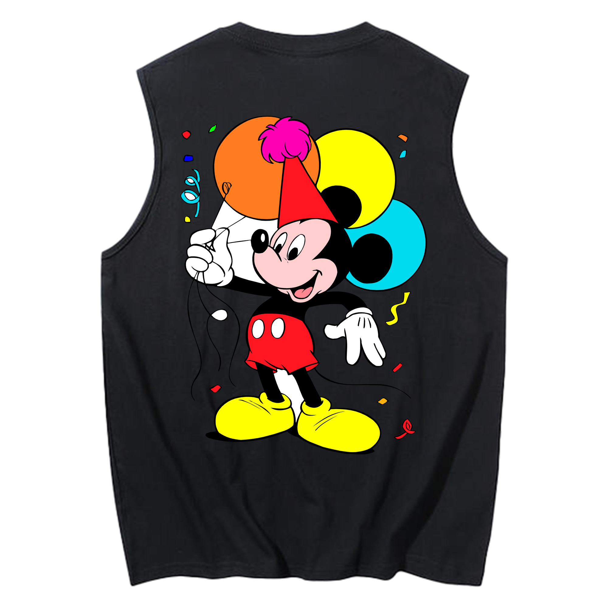 （画像用） ミッキーマウス Mickey Mouse コットン100％タンクトップ（背面プリント）