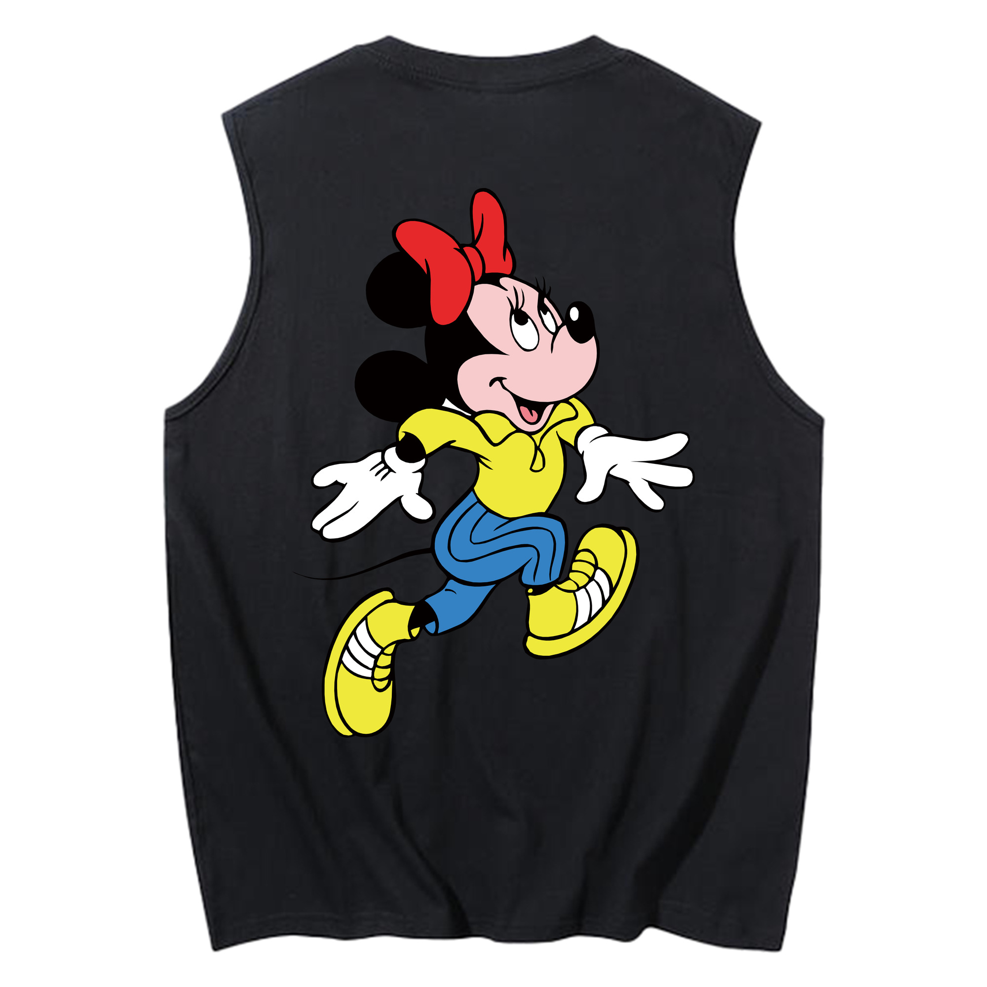 ミッキーマウス Mickey Mouse コットン100％タンクトップ（背面プリント）