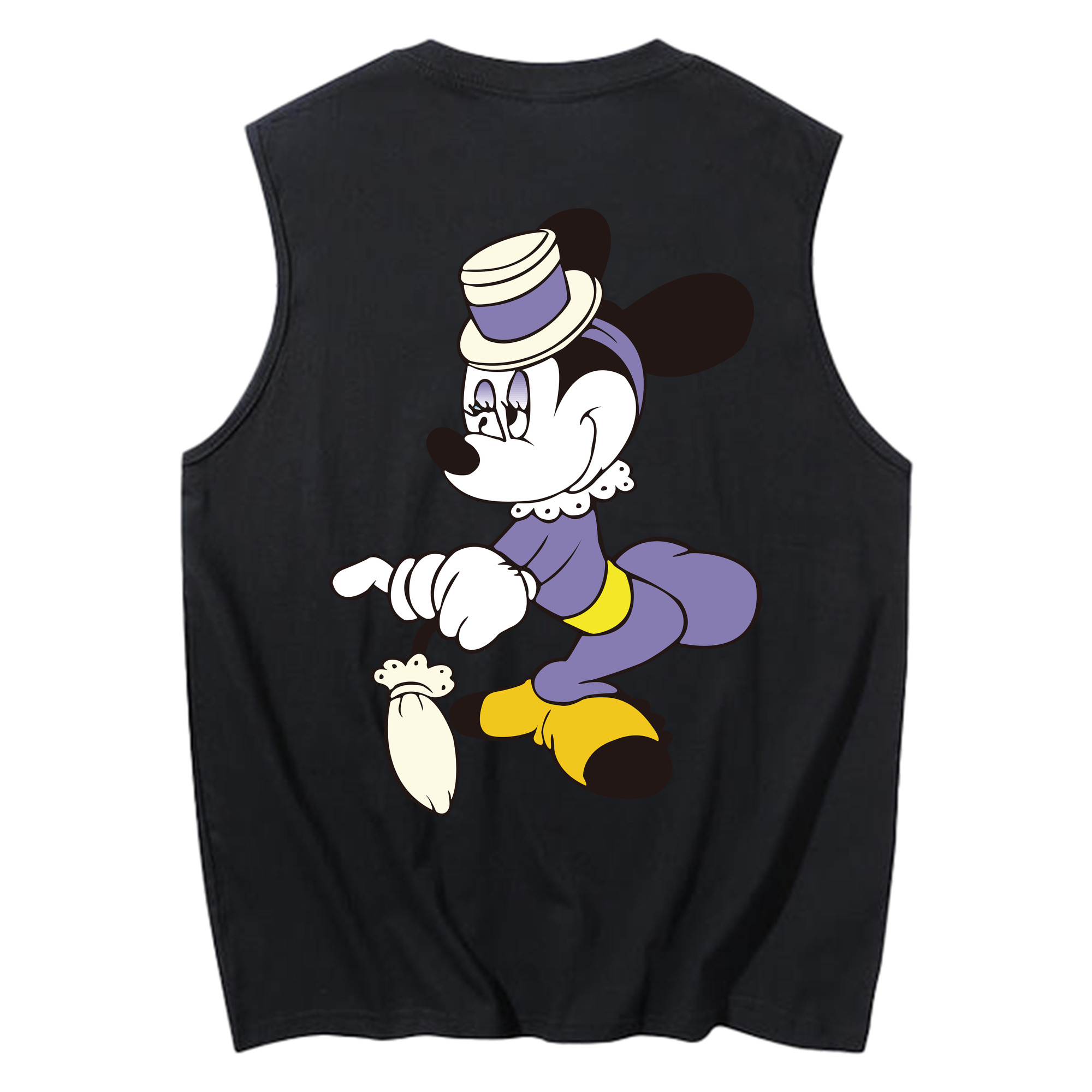 ミッキーマウス Mickey Mouse コットン100％タンクトップ（背面プリント）