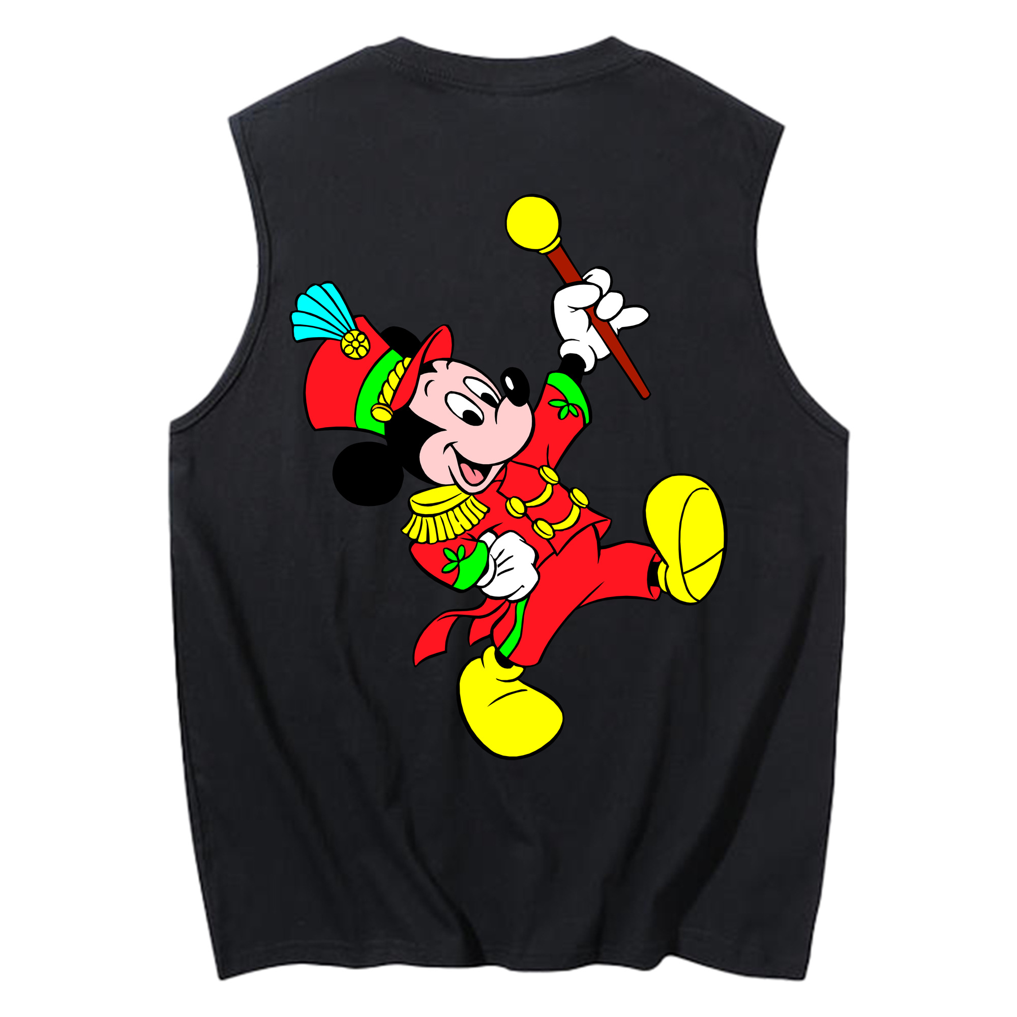 ミッキーマウス Mickey Mouse コットン100％タンクトップ（背面プリント）