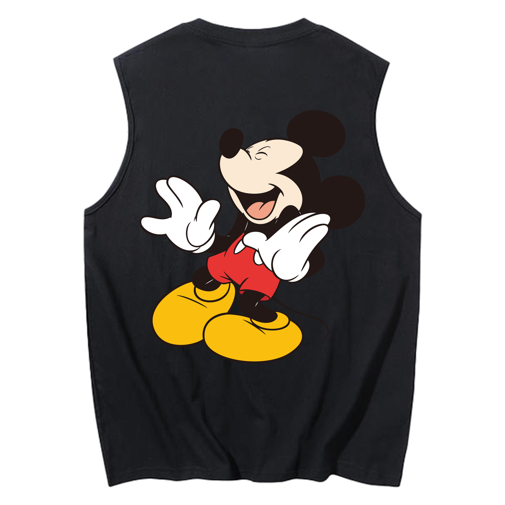 ミッキーマウス Mickey Mouse コットン100％タンクトップ（背面プリント）