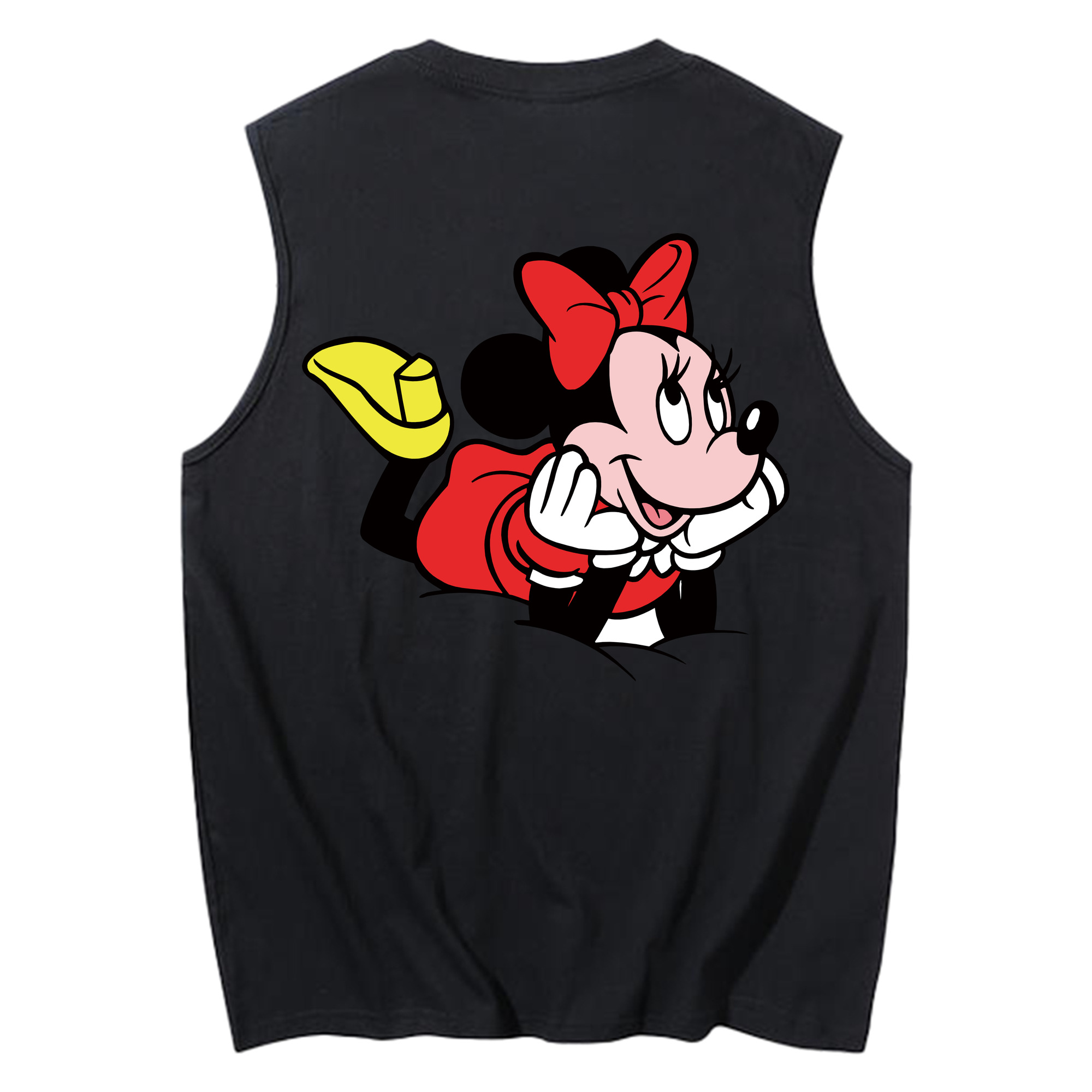 ミッキーマウス Mickey Mouse コットン100％タンクトップ（背面プリント）