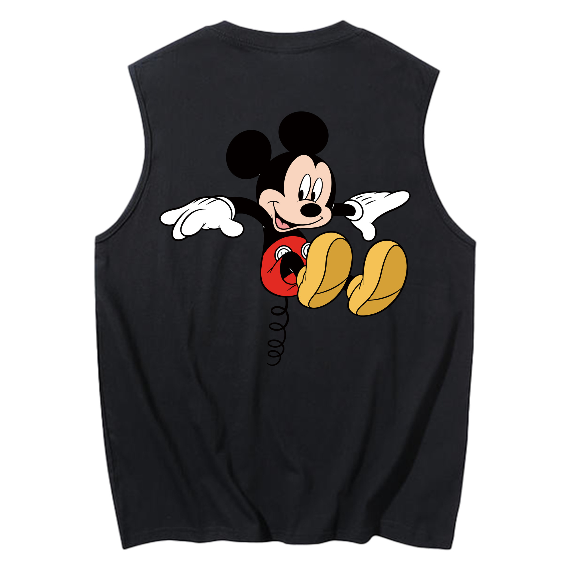 ミッキーマウス Mickey Mouse コットン100％タンクトップ（背面プリント）