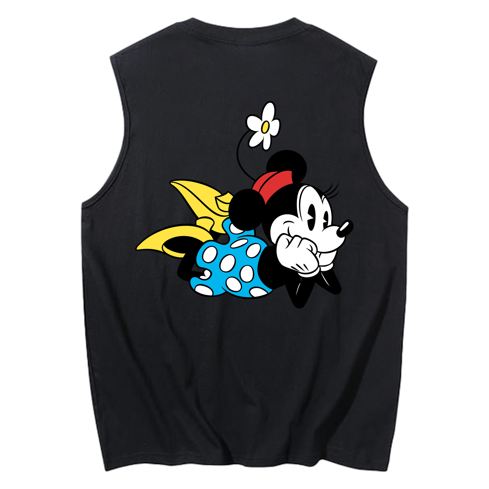 ミッキーマウス Mickey Mouse コットン100％タンクトップ（背面プリント）