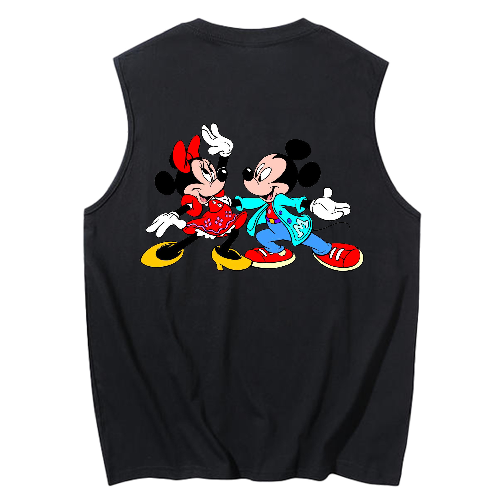 ミッキーマウス Mickey Mouse コットン100％タンクトップ（背面プリント）