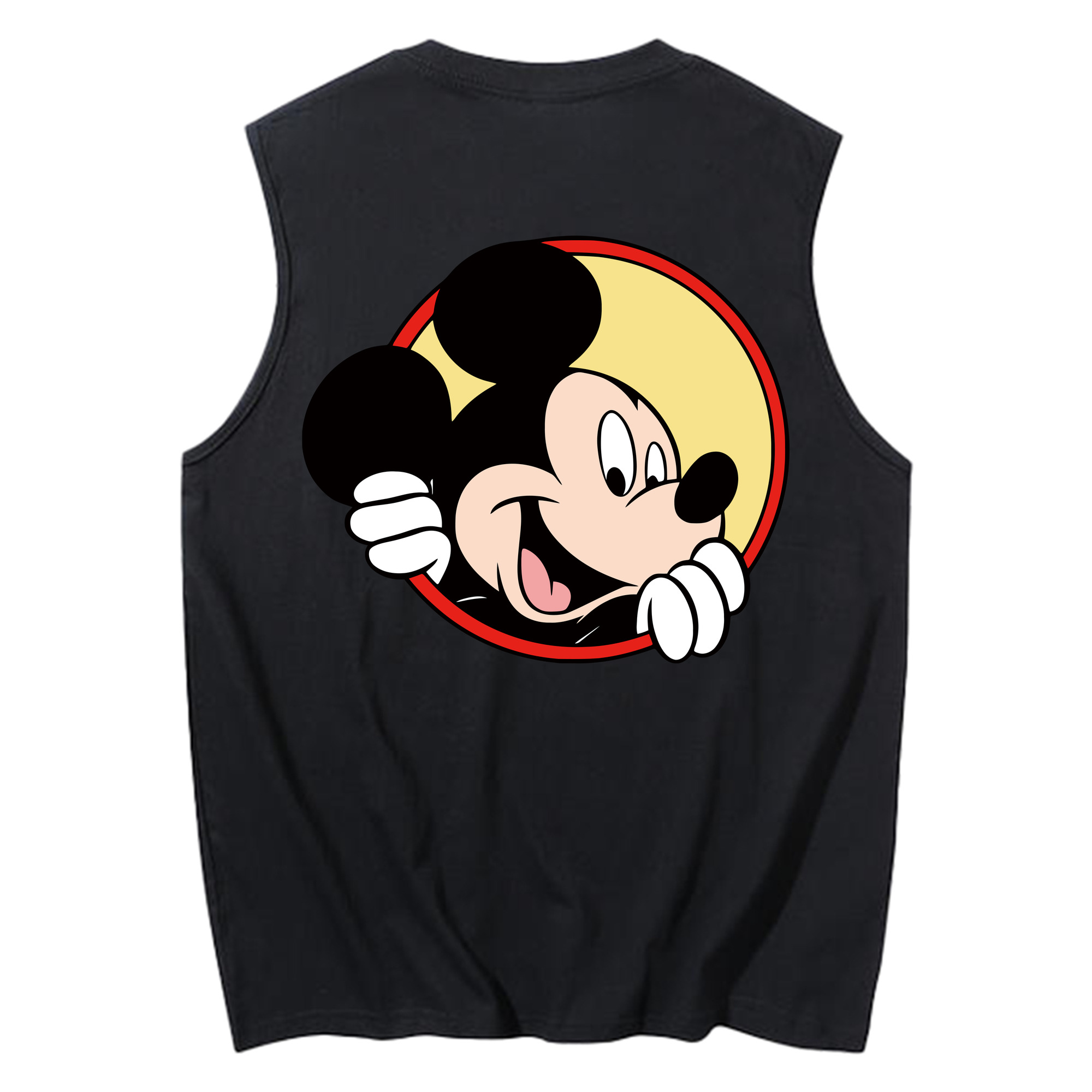 ミッキーマウス Mickey Mouse コットン100％タンクトップ（背面プリント）