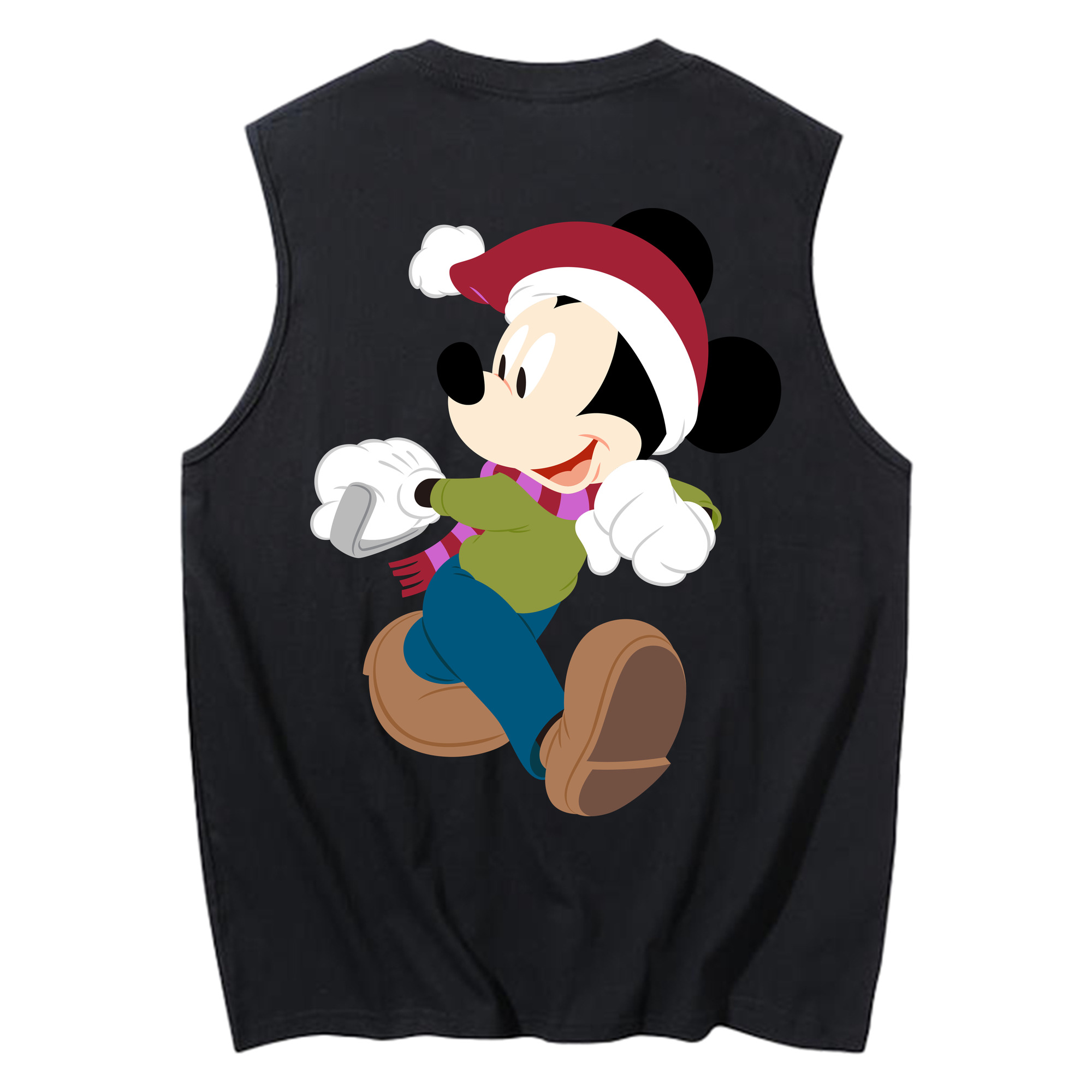 ミッキーマウス Mickey Mouse コットン100％タンクトップ（背面プリント）