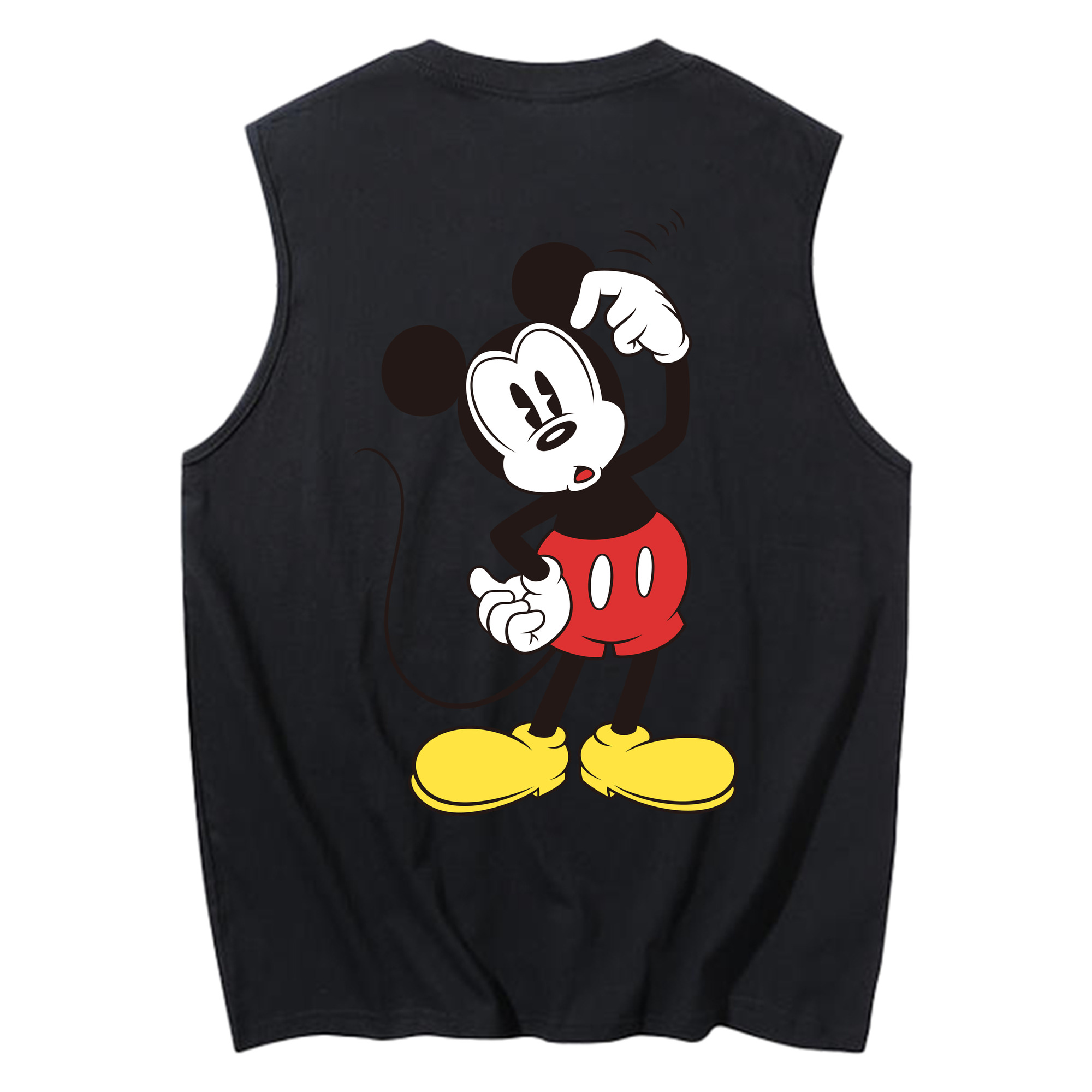 ミッキーマウス Mickey Mouse コットン100％タンクトップ（背面プリント）
