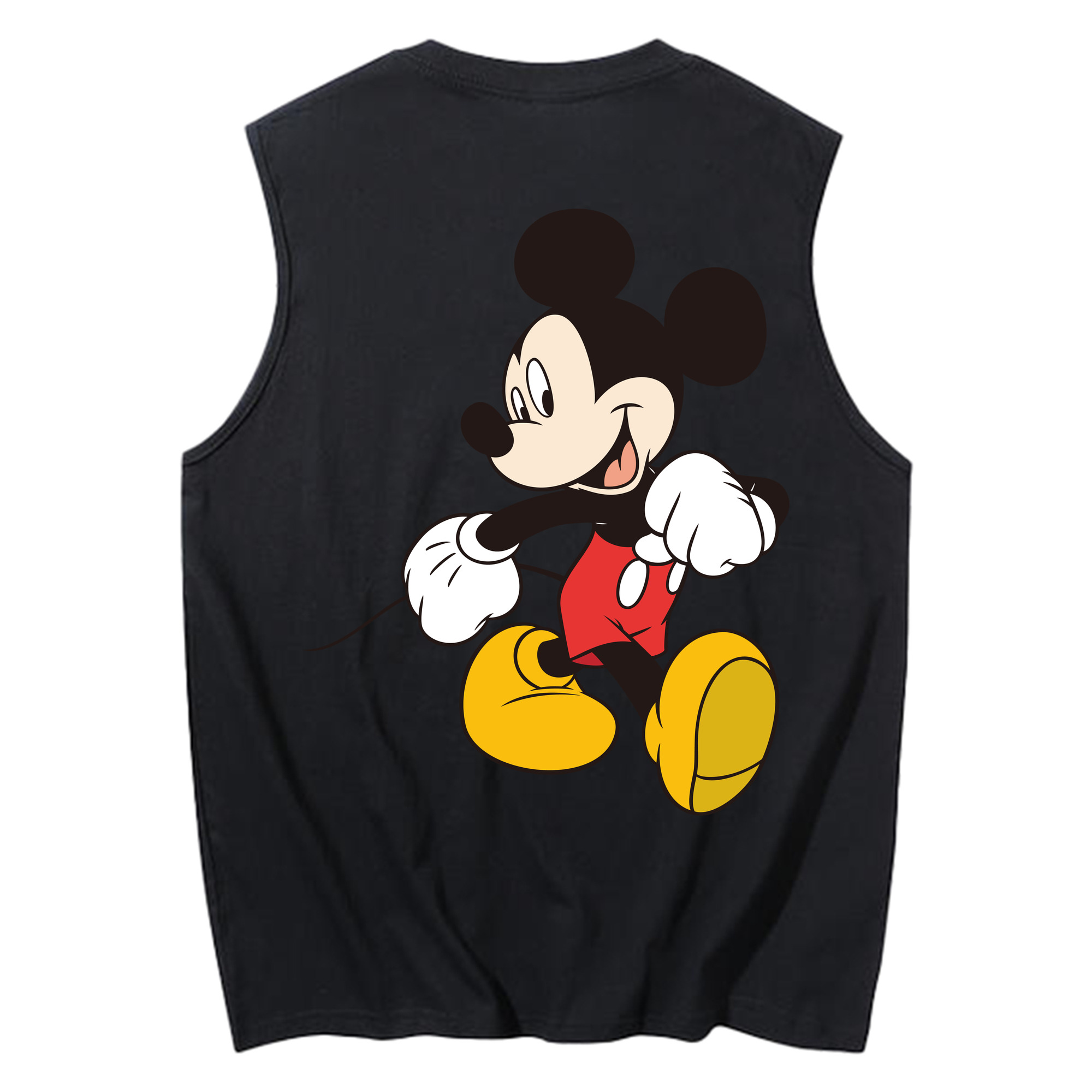 ミッキーマウス Mickey Mouse コットン100％タンクトップ（背面プリント）