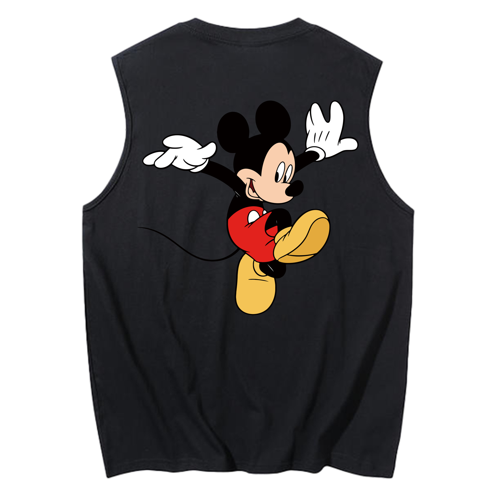 ミッキーマウス Mickey Mouse コットン100％タンクトップ（背面プリント）