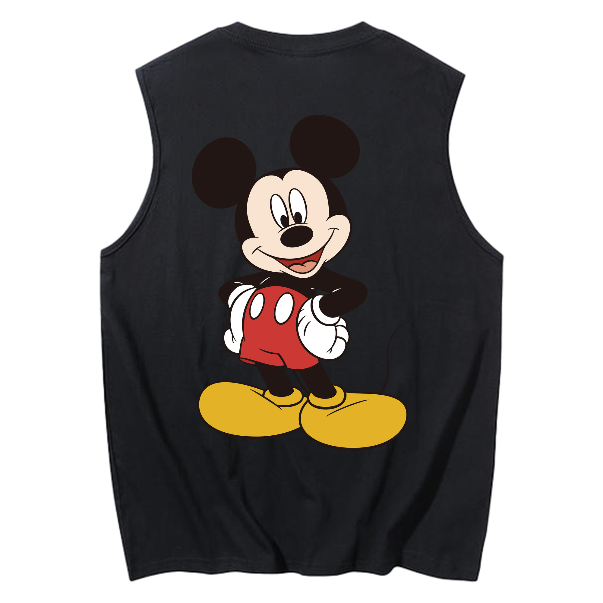 ミッキーマウス Mickey Mouse コットン100％タンクトップ（背面プリント）