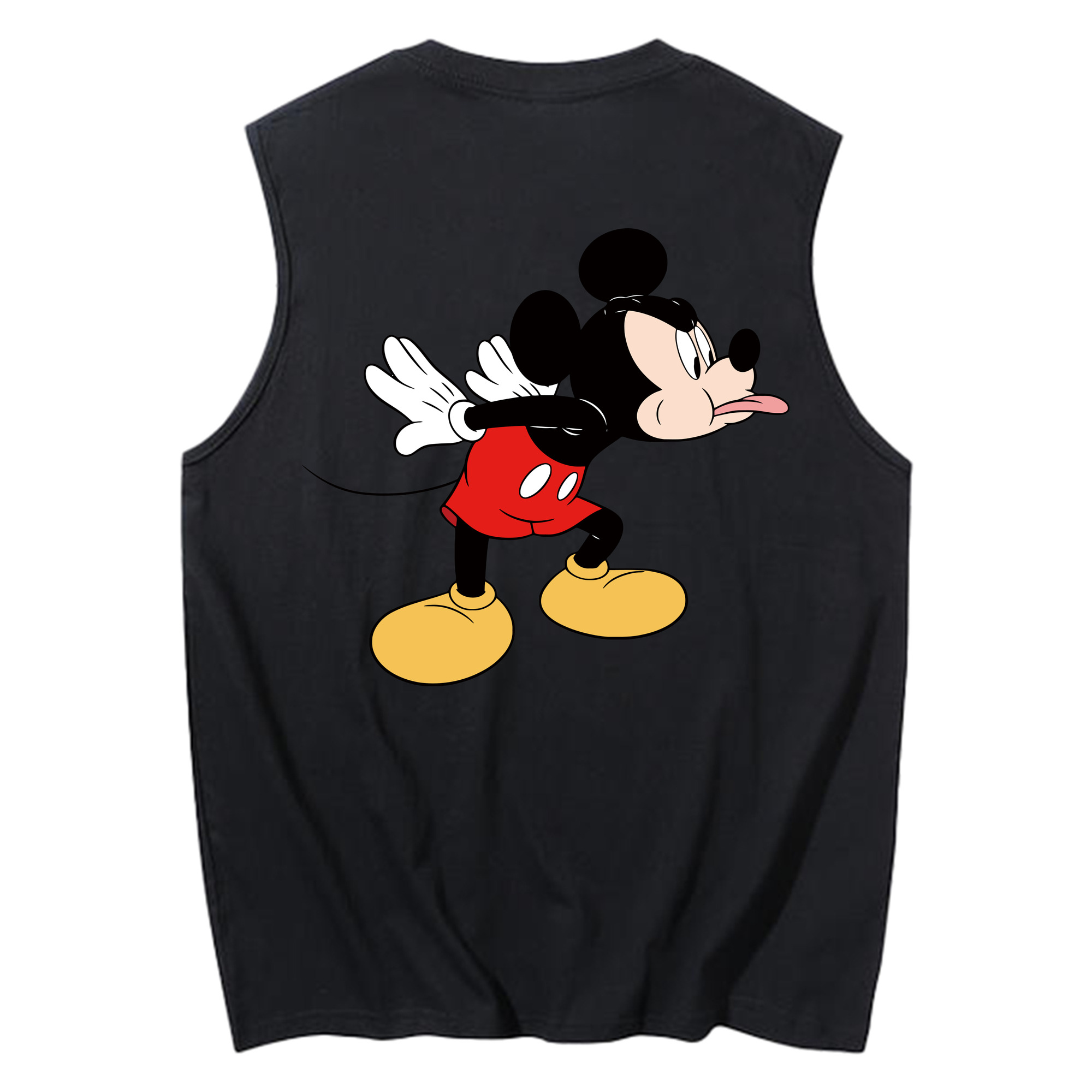 ミッキーマウス Mickey Mouse コットン100％タンクトップ（背面プリント）