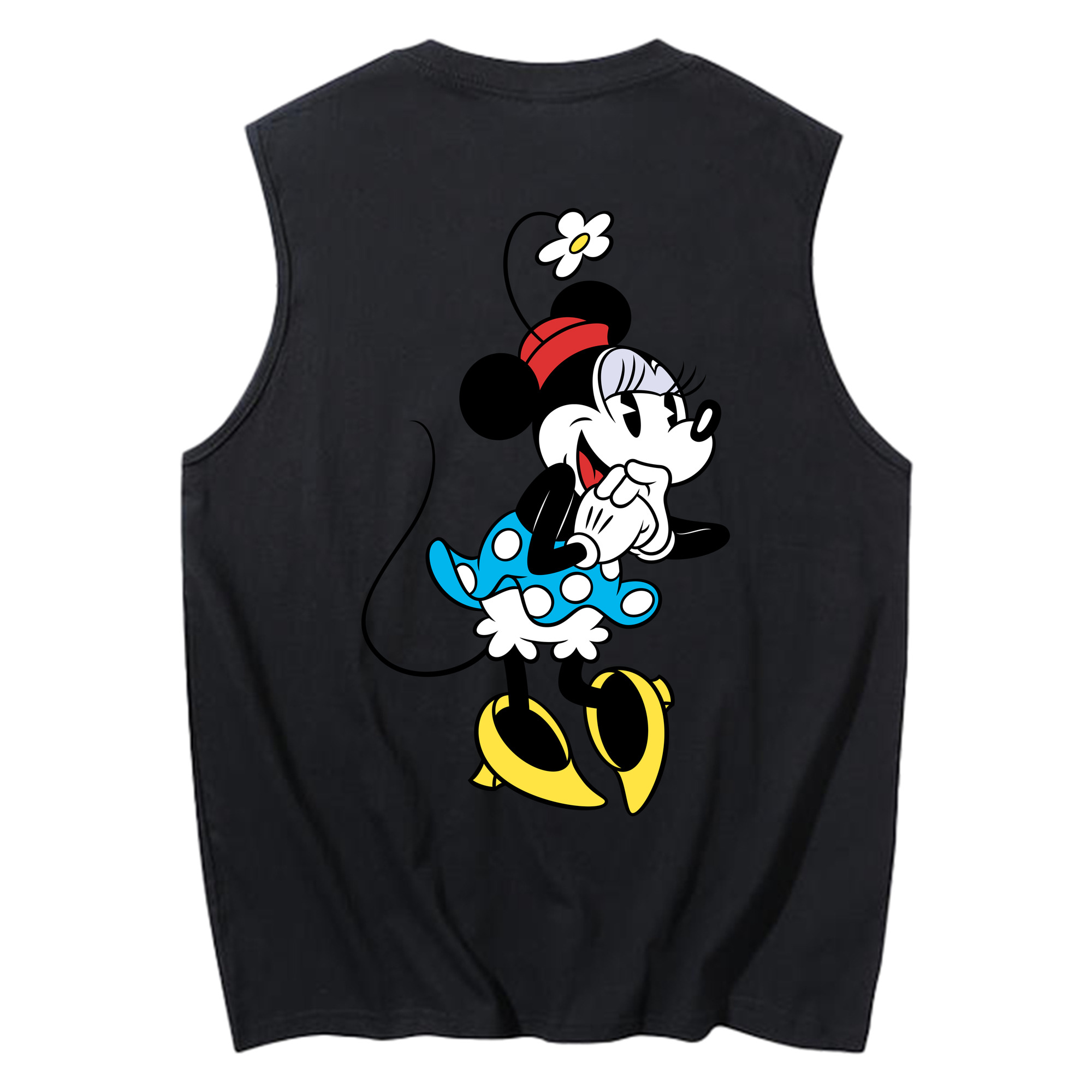 ミッキーマウス Mickey Mouse コットン100％タンクトップ（背面プリント）