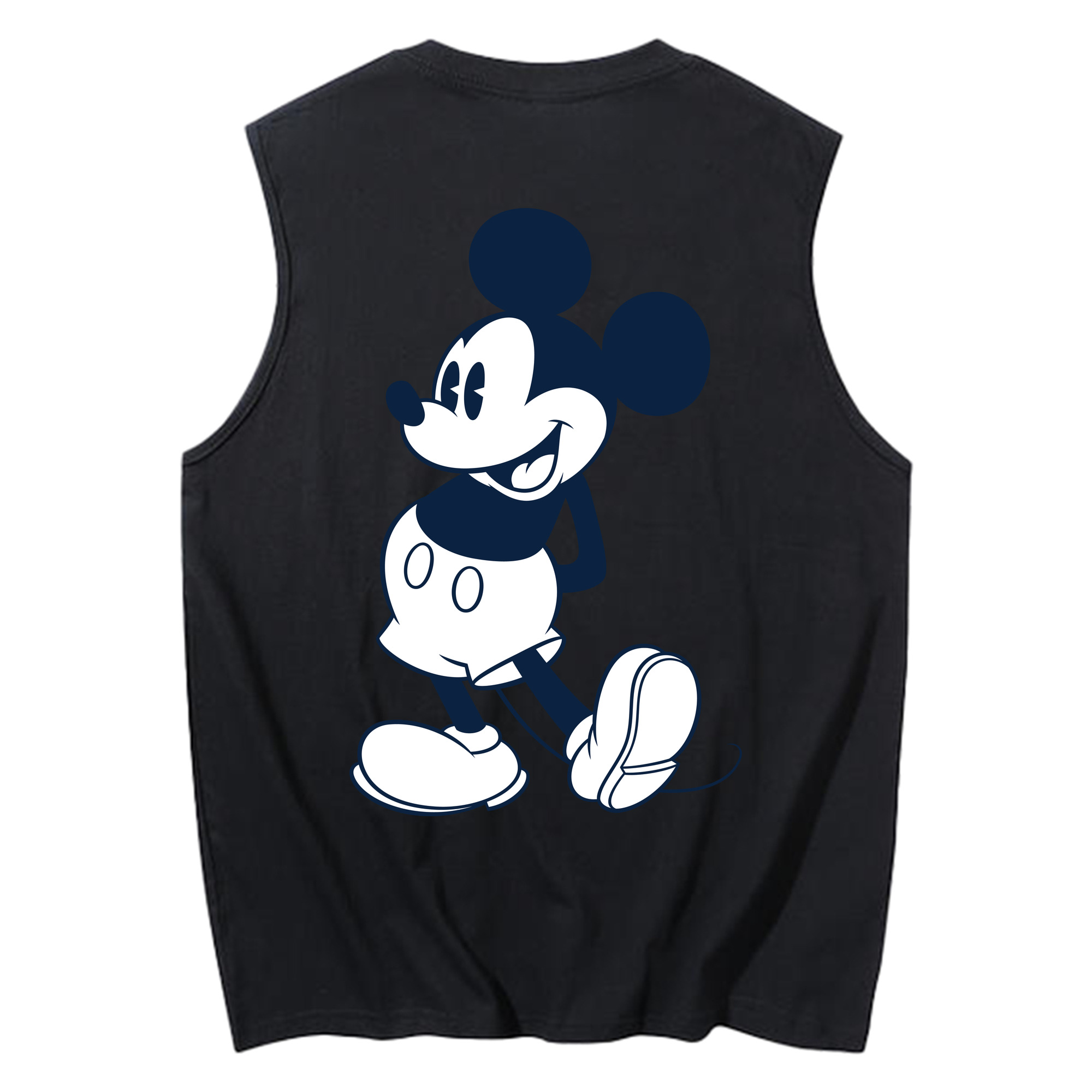 ミッキーマウス Mickey Mouse コットン100％タンクトップ（背面プリント）