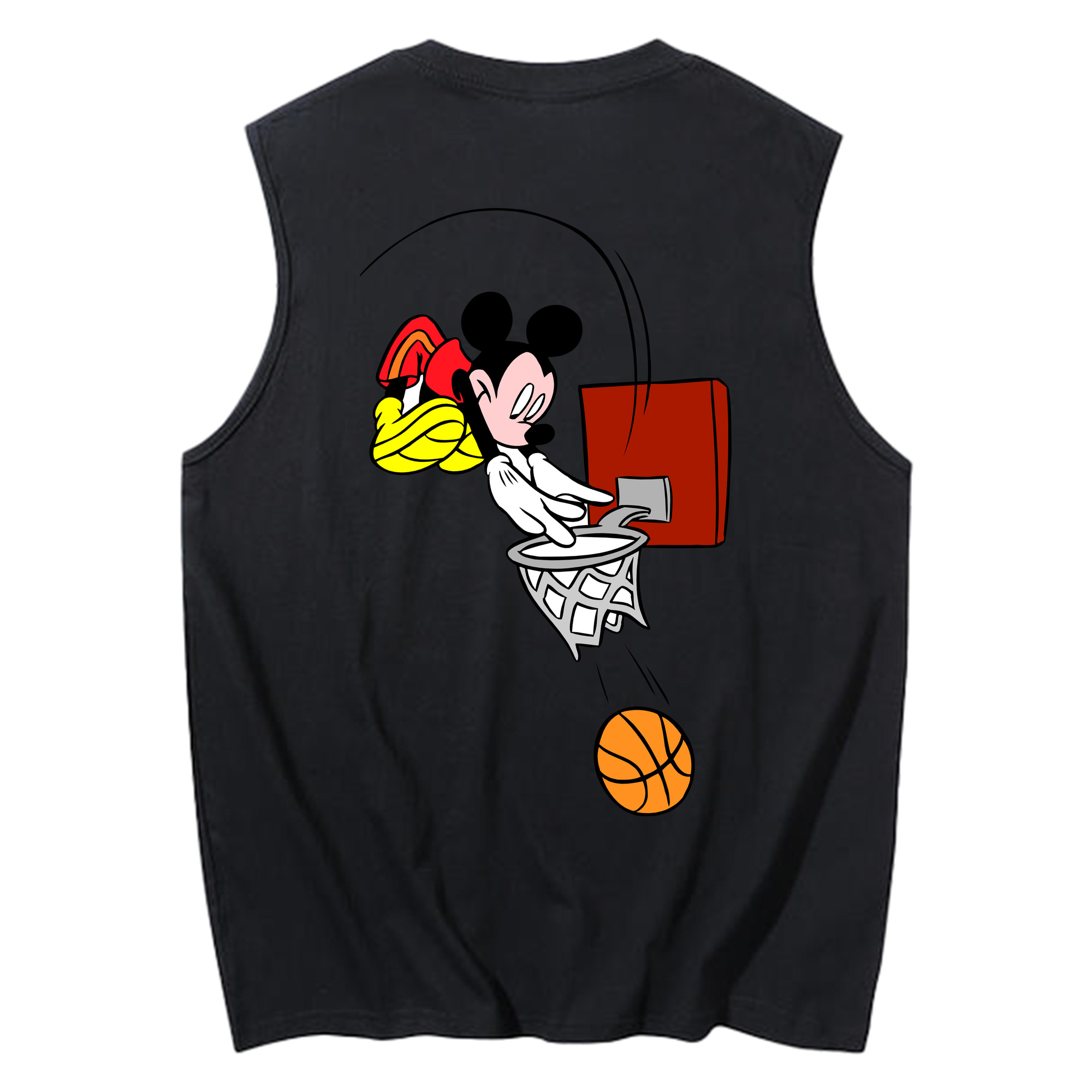 ミッキーマウス Mickey Mouse コットン100％タンクトップ（背面プリント）