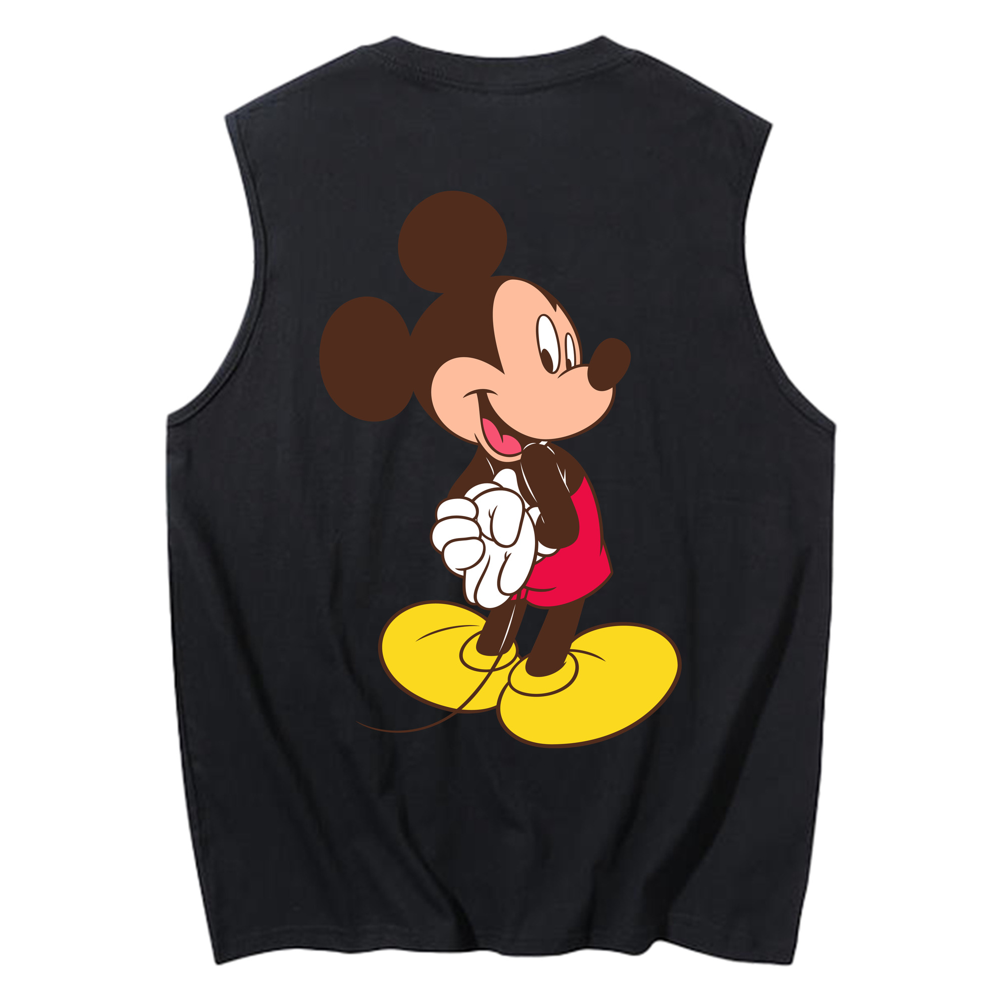 ミッキーマウス Mickey Mouse コットン100％タンクトップ（背面プリント）