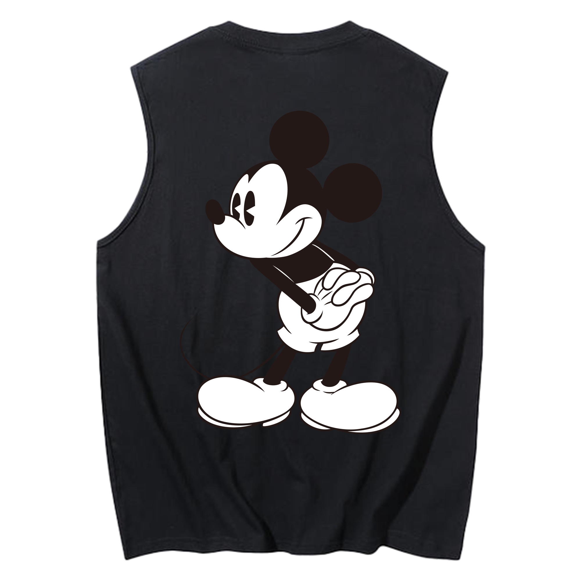 ミッキーマウス Mickey Mouse コットン100％タンクトップ（背面プリント）