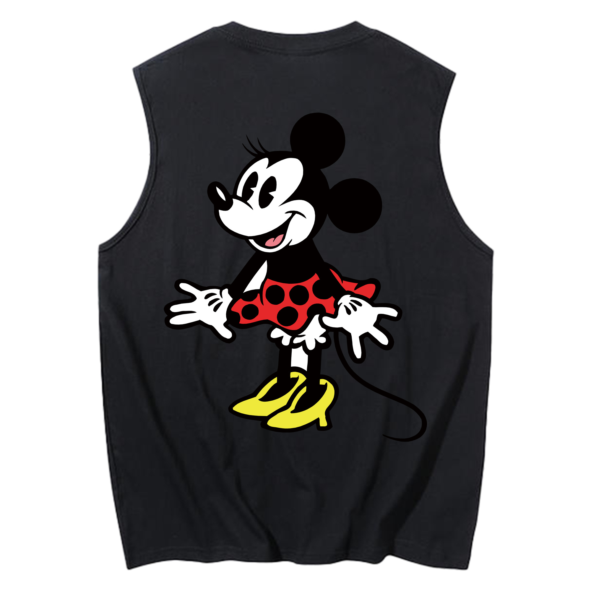 ミッキーマウス Mickey Mouse コットン100％タンクトップ（背面プリント）