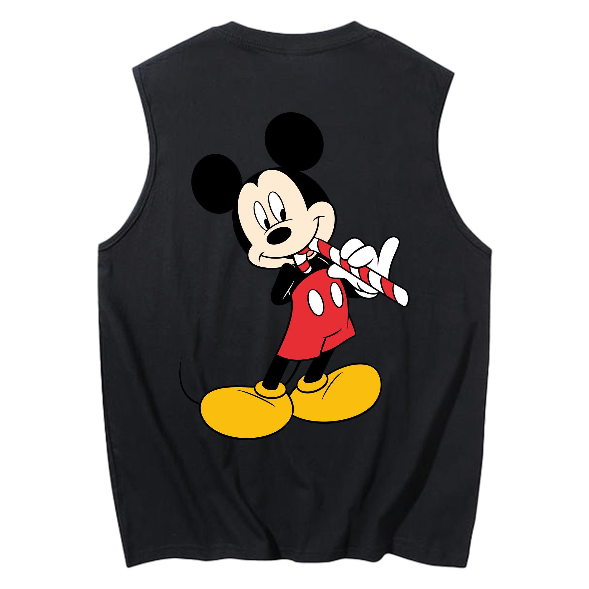 ミッキーマウス Mickey Mouse コットン100％タンクトップ（背面プリント）