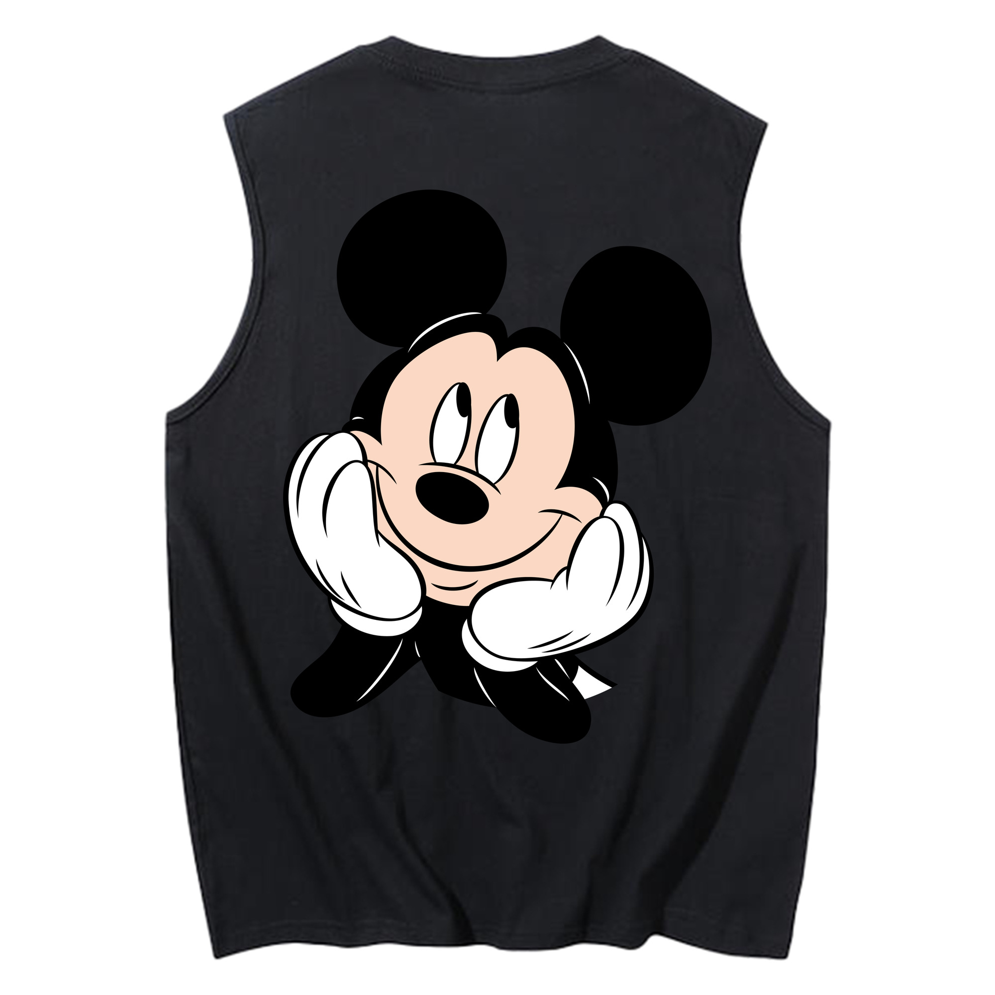 ミッキーマウス Mickey Mouse コットン100％タンクトップ（背面プリント）