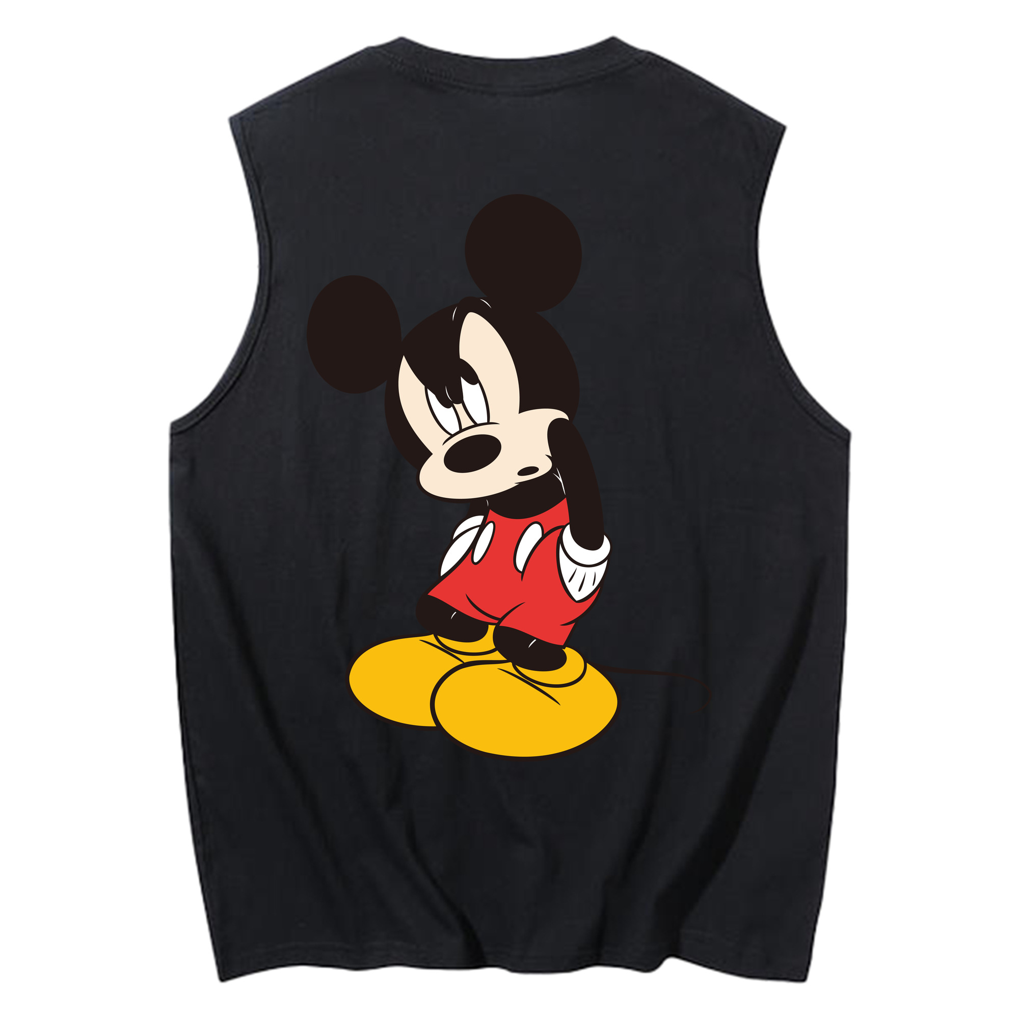 ミッキーマウス Mickey Mouse コットン100％タンクトップ（背面プリント）