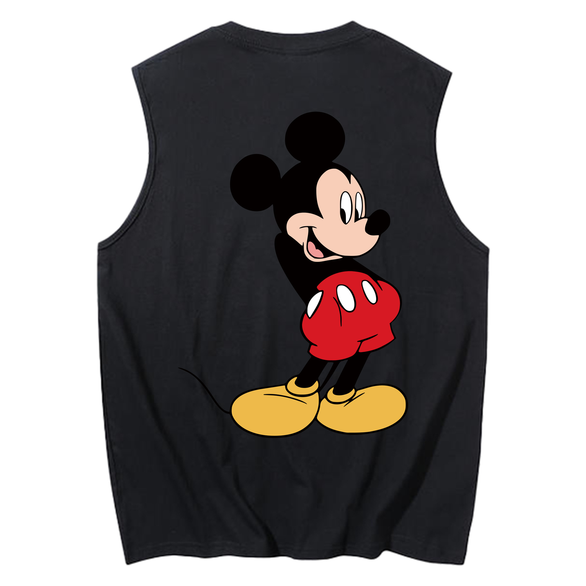ミッキーマウス Mickey Mouse コットン100％タンクトップ（背面プリント）