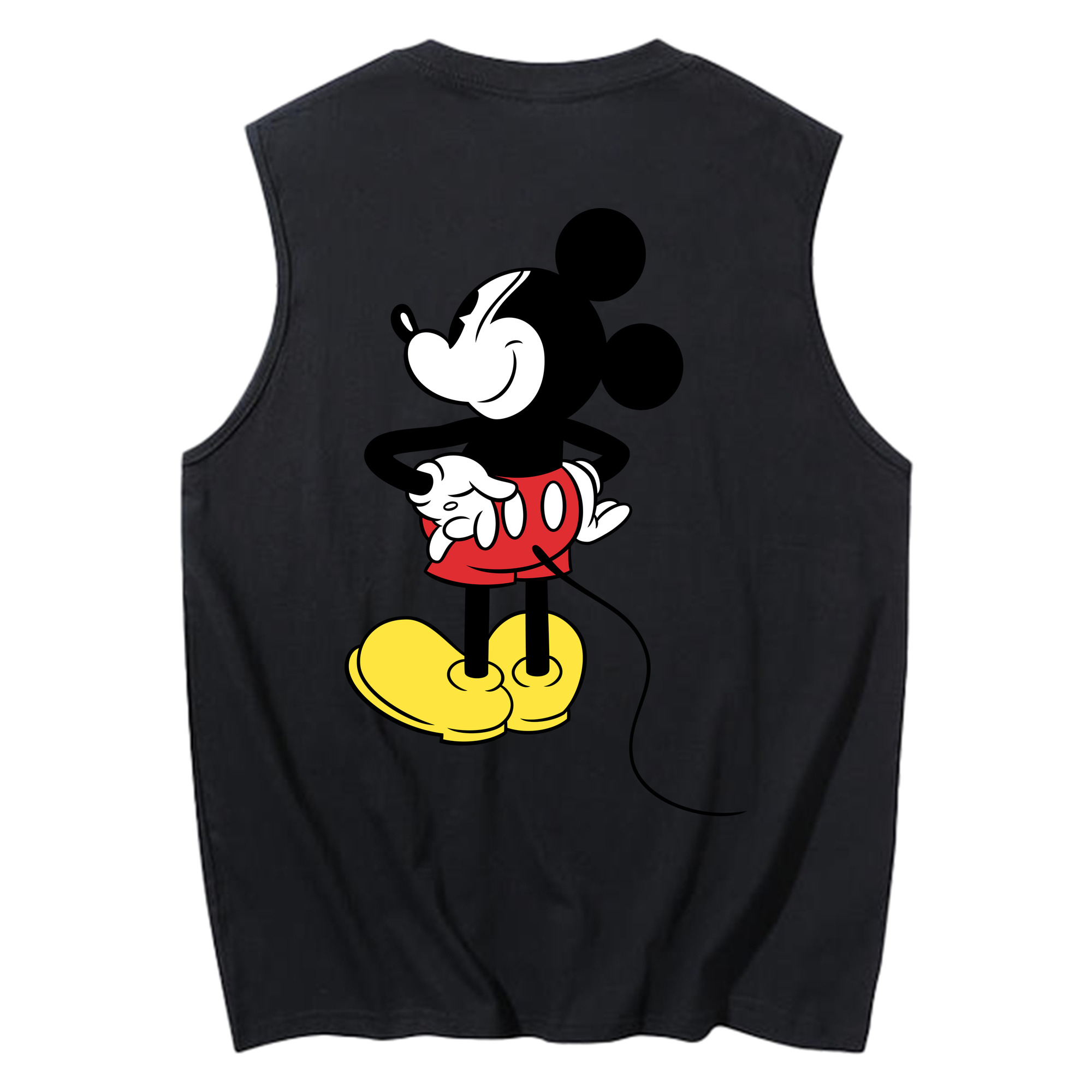 ミッキーマウス Mickey Mouse コットン100％タンクトップ（背面プリント）