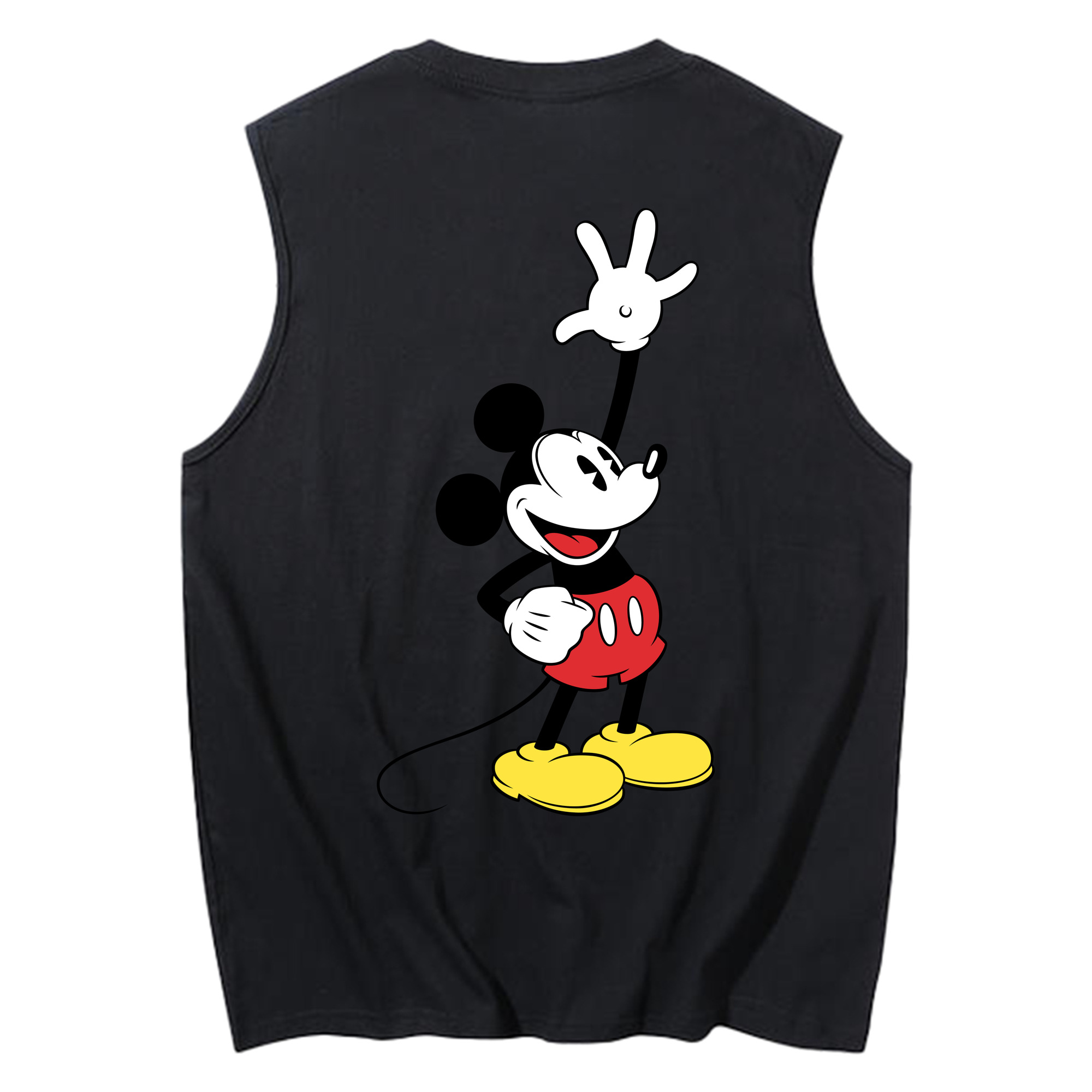 ミッキーマウス Mickey Mouse コットン100％タンクトップ（背面プリント）