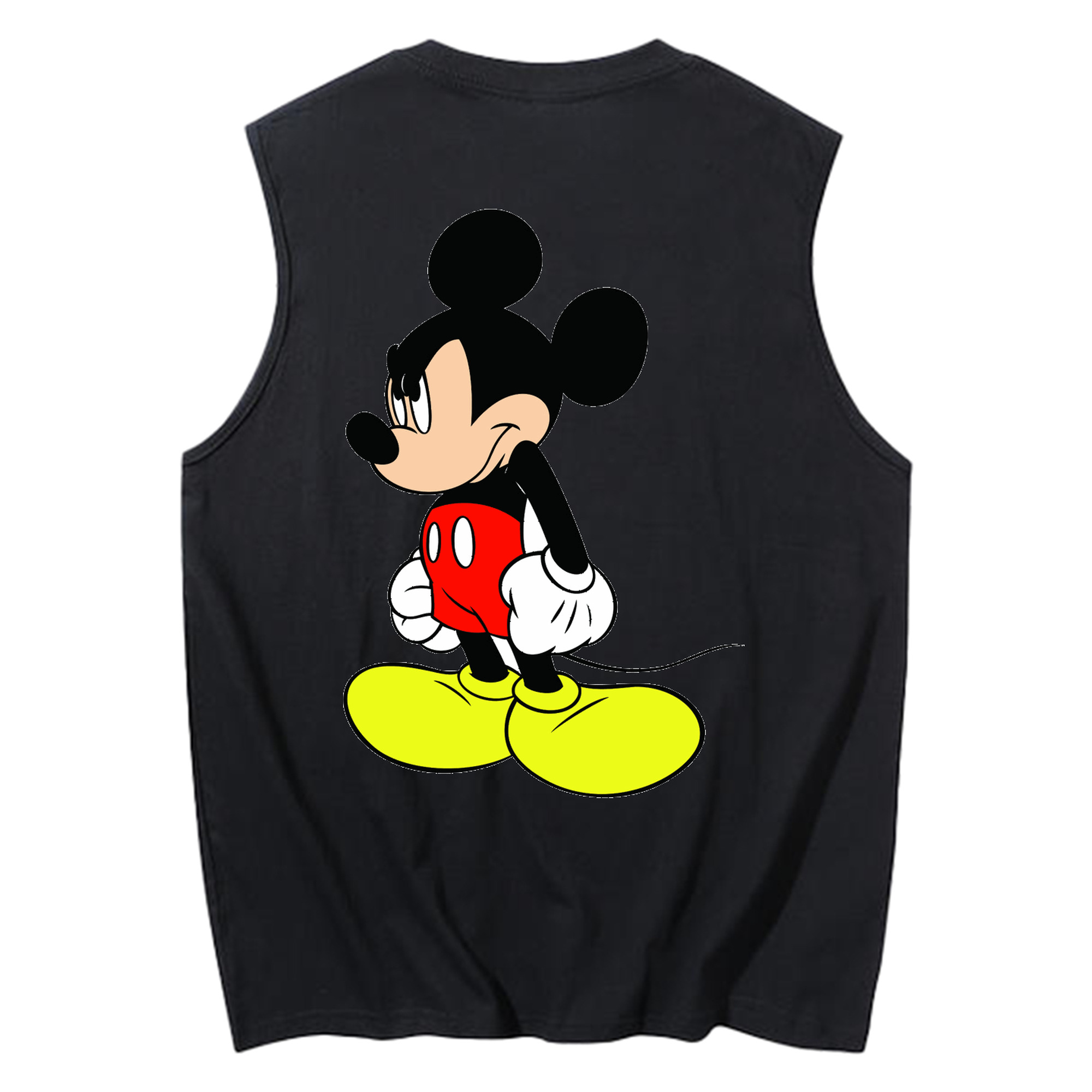 ミッキーマウス Mickey Mouse コットン100％タンクトップ（背面プリント）