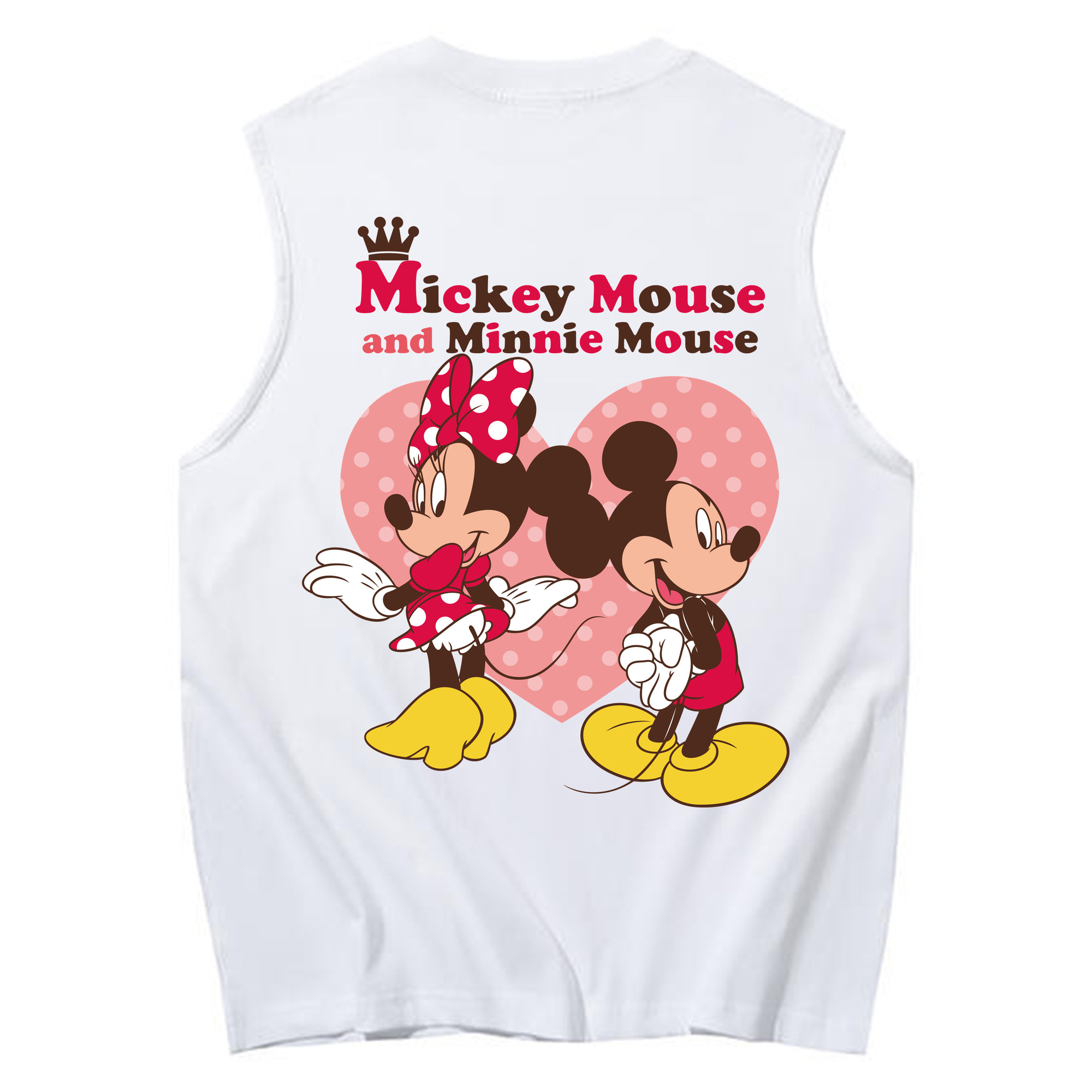 ミッキーマウス Mickey Mouse コットン100％タンクトップ（背面プリント）