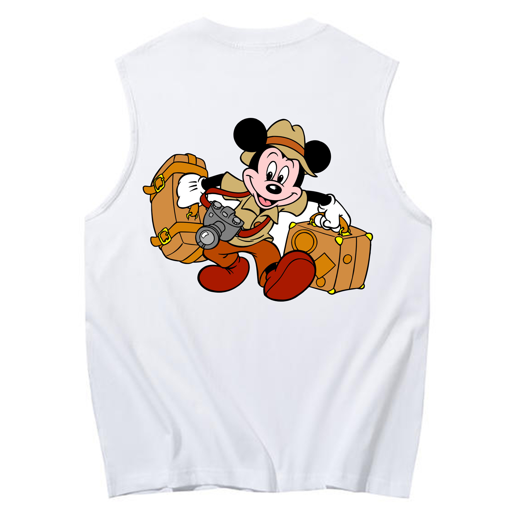 ミッキーマウス Mickey Mouse コットン100％タンクトップ（背面プリント）