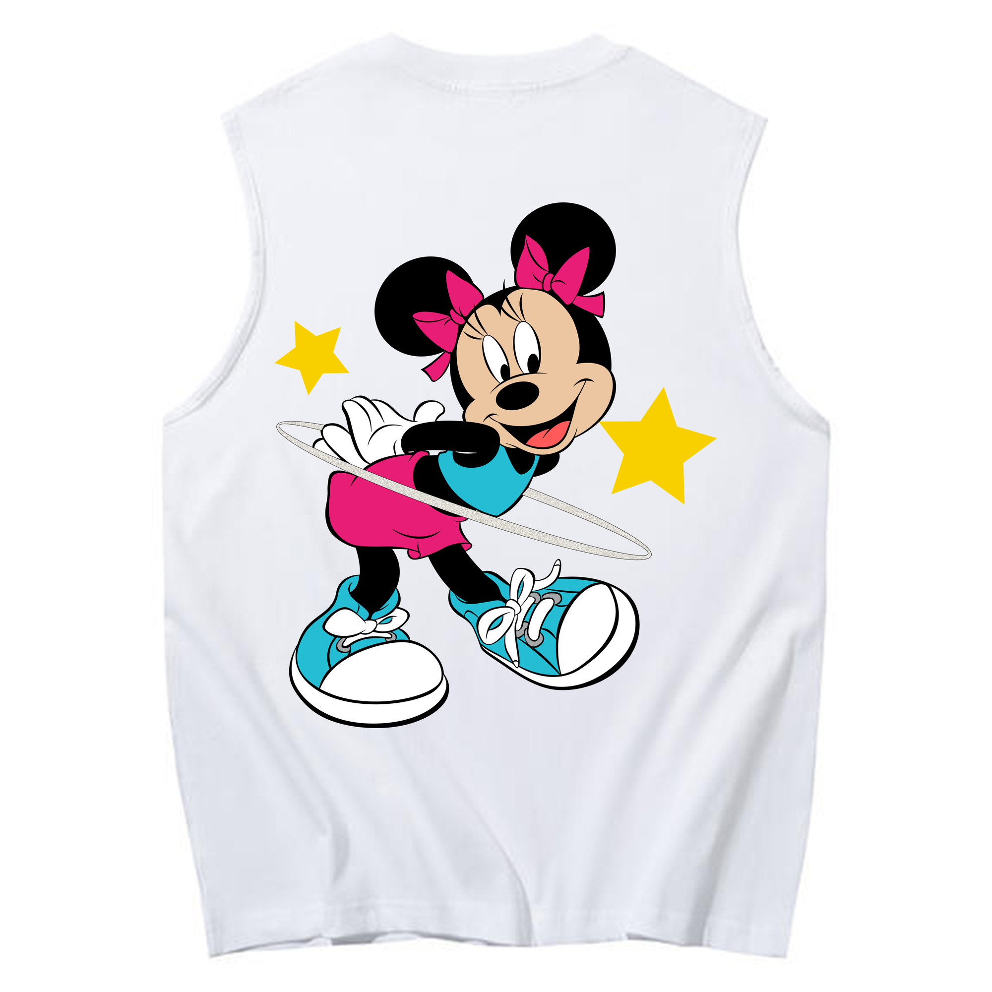 ミッキーマウス Mickey Mouse コットン100％タンクトップ（背面プリント）