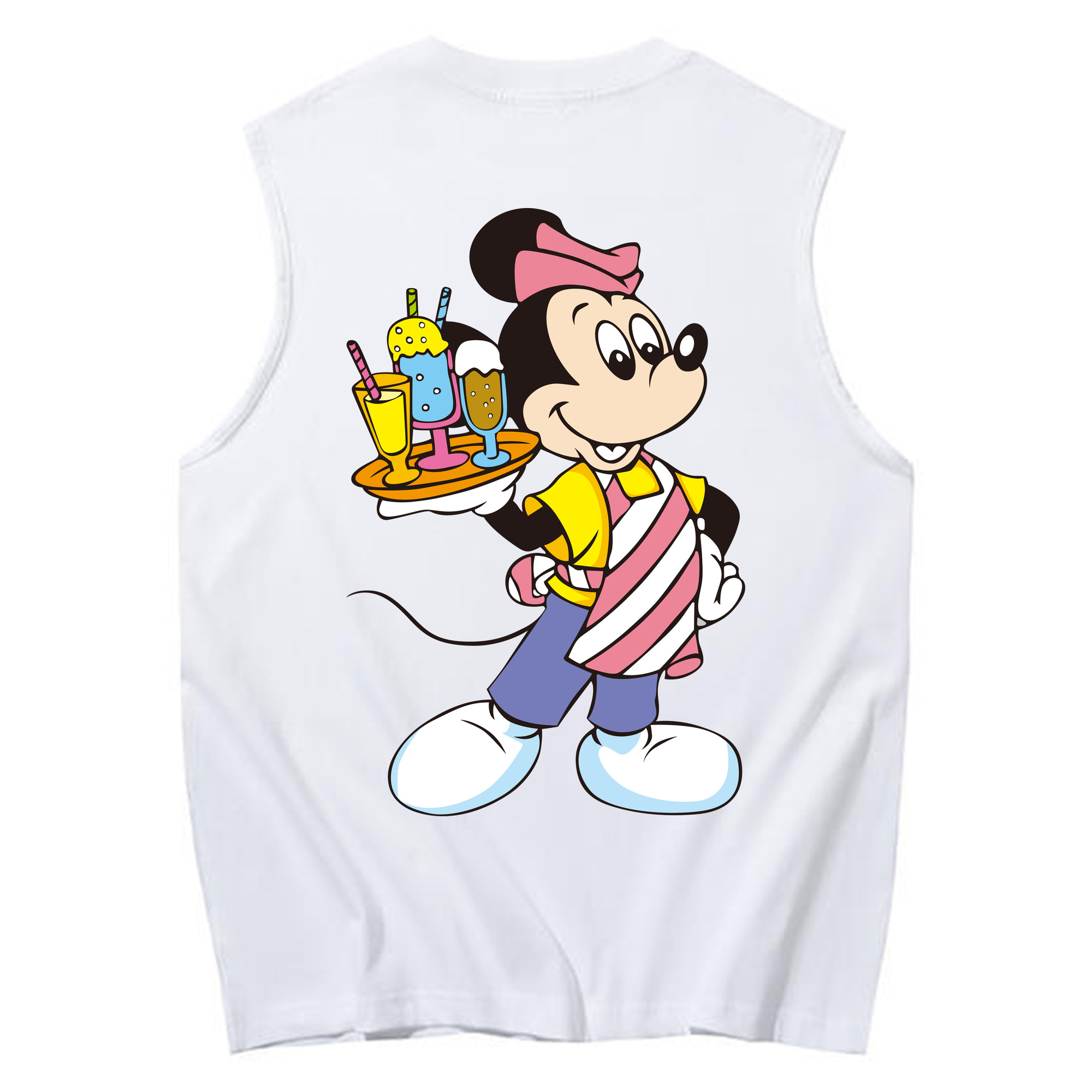 ミッキーマウス Mickey Mouse コットン100％タンクトップ（背面プリント）