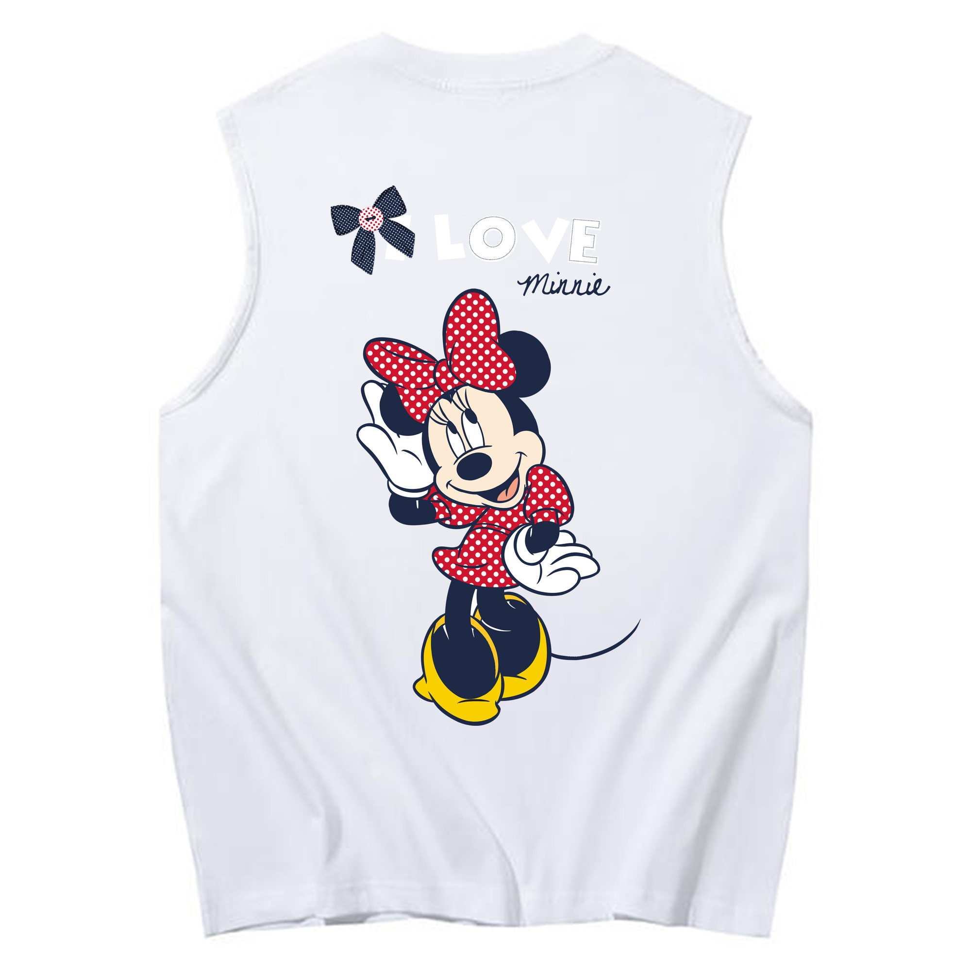 ミッキーマウス Mickey Mouse コットン100％タンクトップ（背面プリント）
