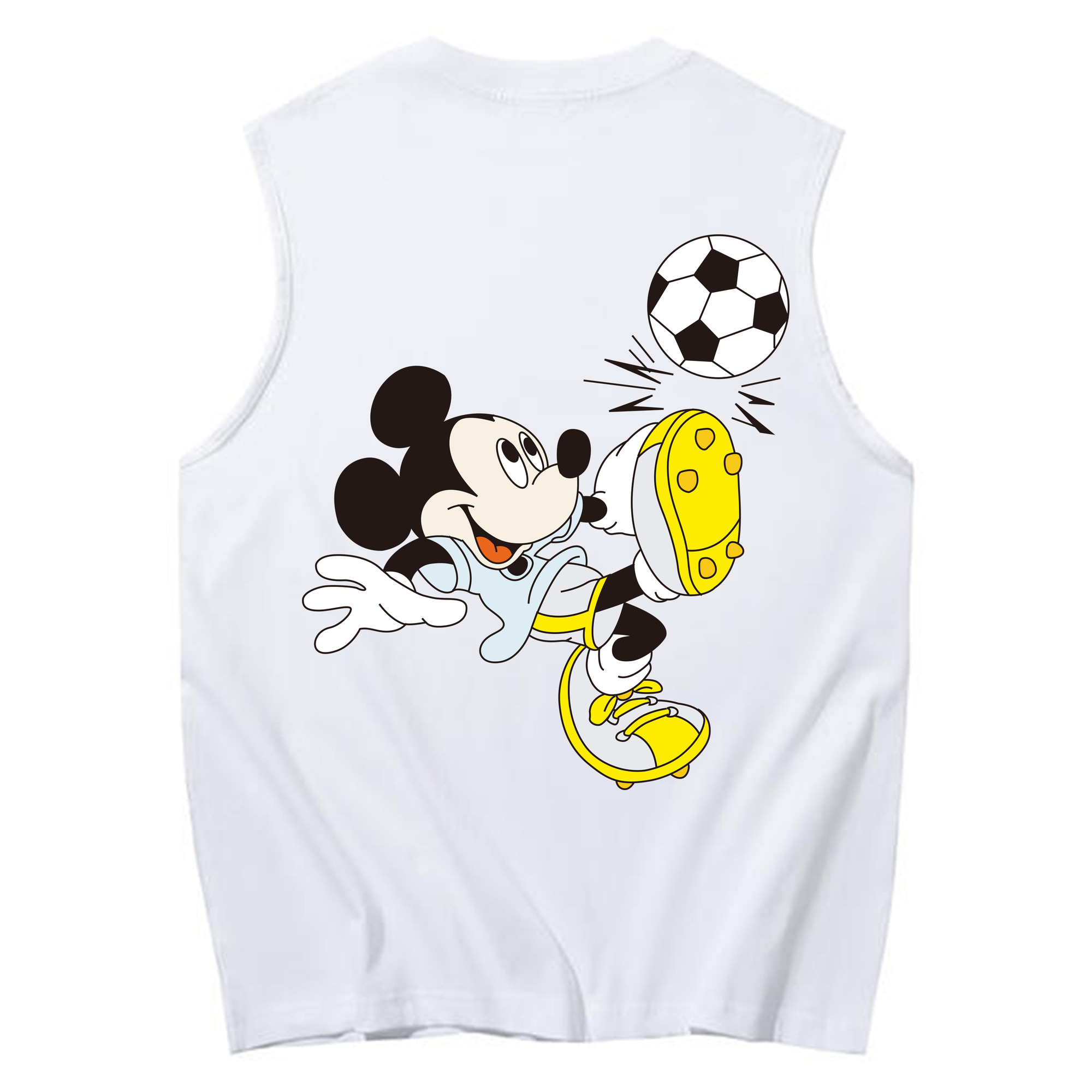 ミッキーマウス Mickey Mouse コットン100％タンクトップ（背面プリント）