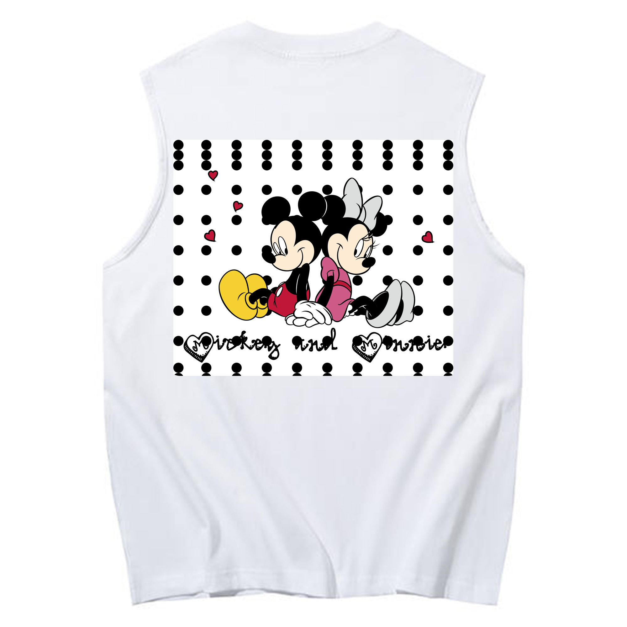 ミッキーマウス Mickey Mouse コットン100％タンクトップ（背面プリント）